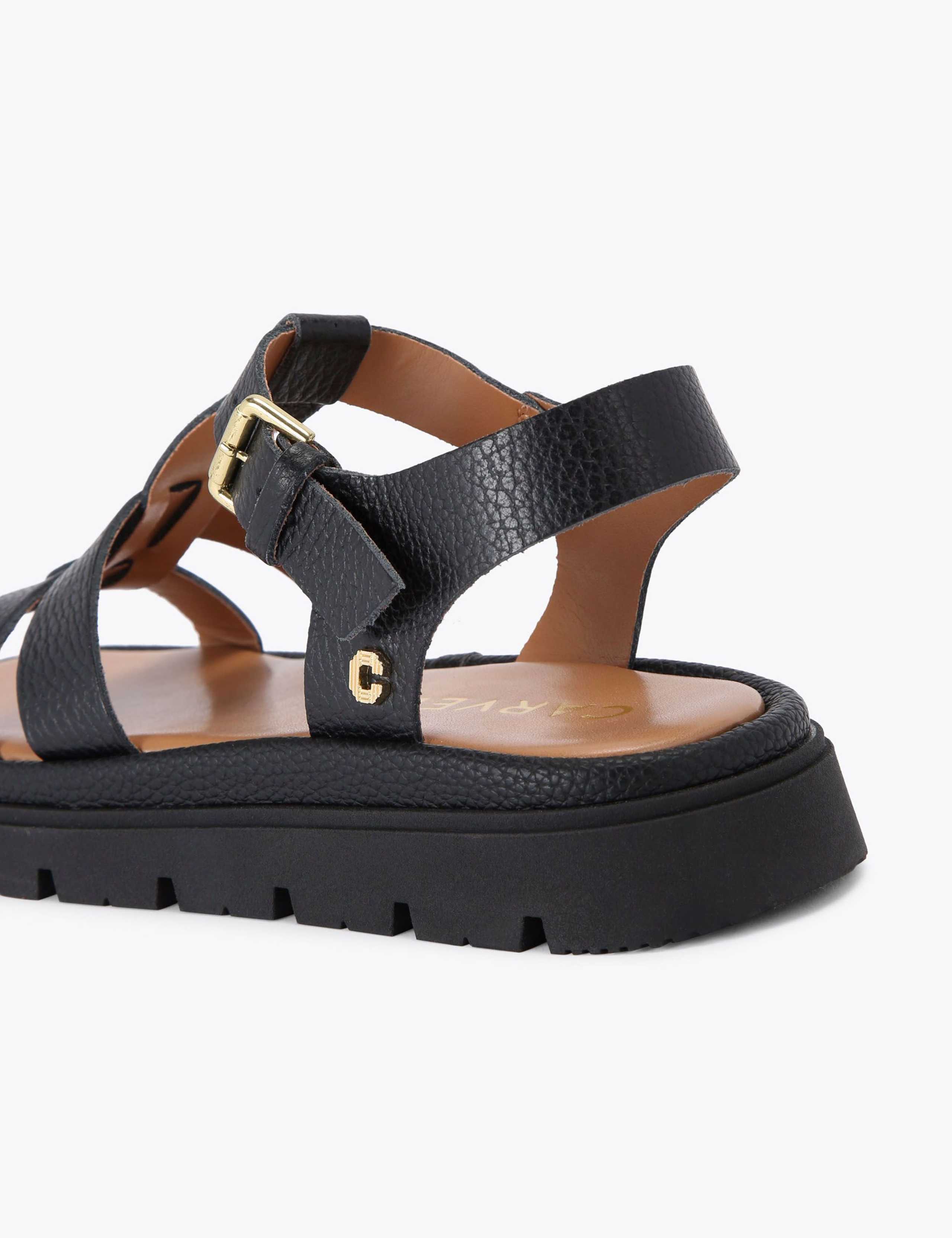 Leather Metallic T-Bar Flatform Sandals 5 of 5