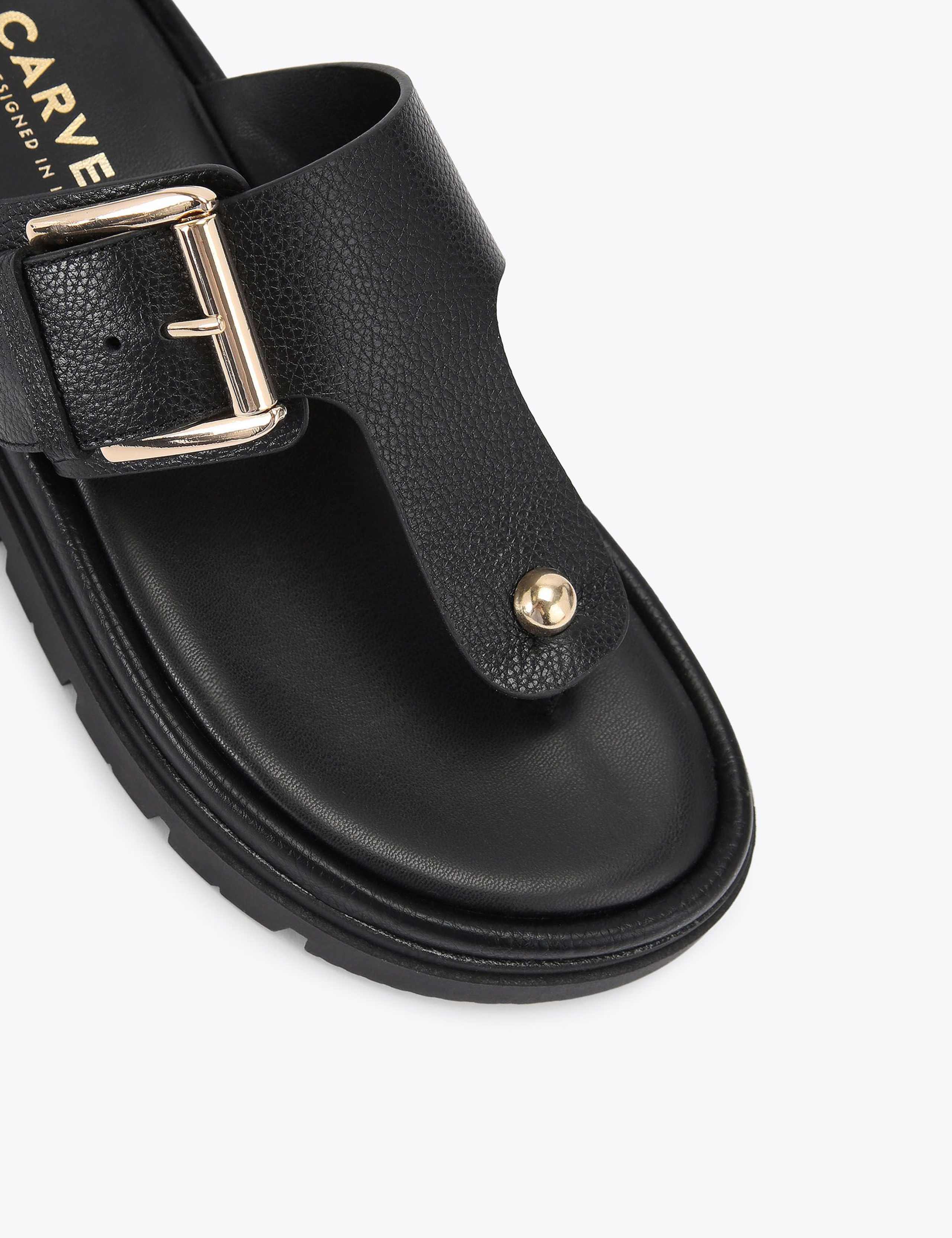Leather T-Bar Flatform Sandals 4 of 5