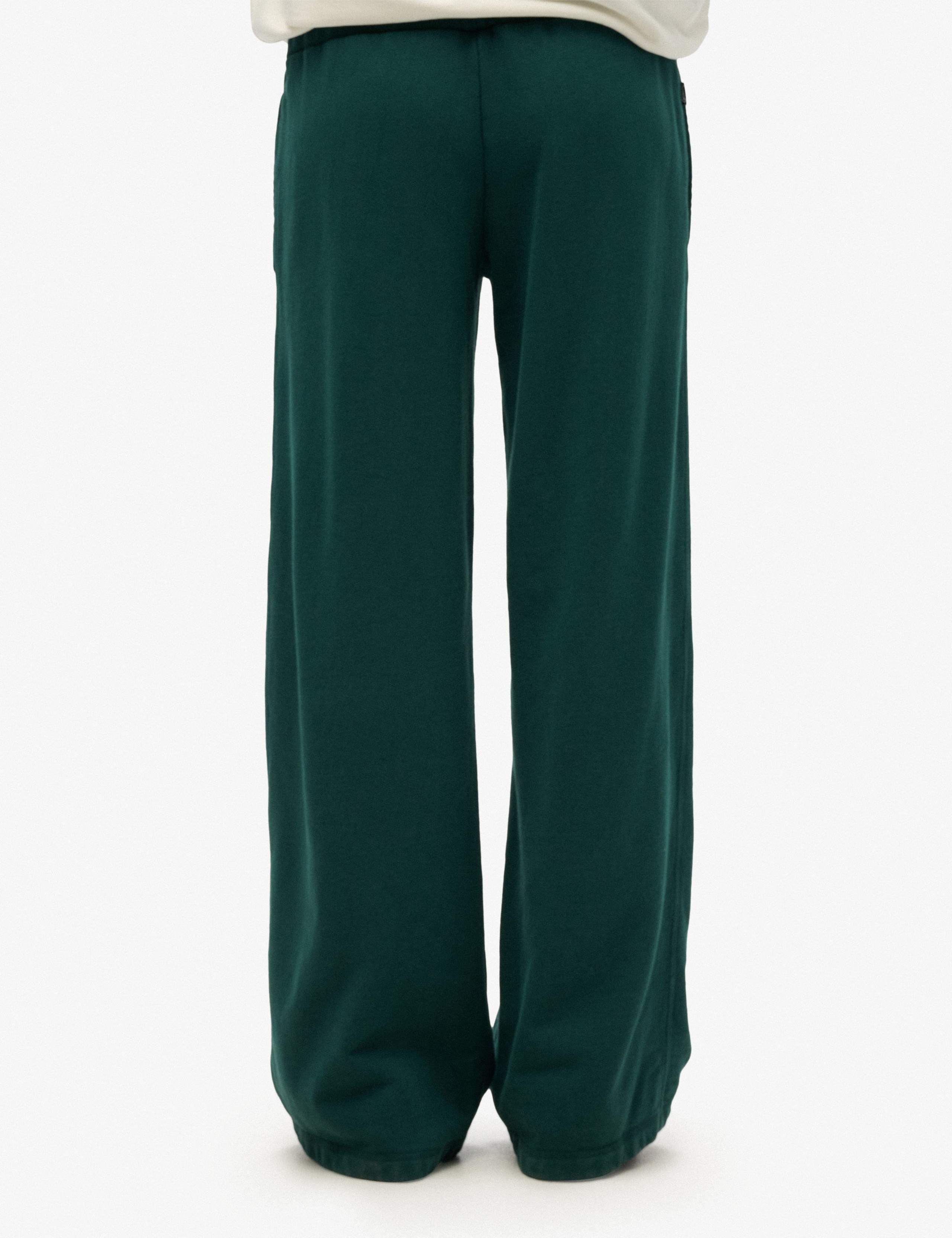 Pure Cotton Embroidered Logo Wide Leg Joggers 2 of 6