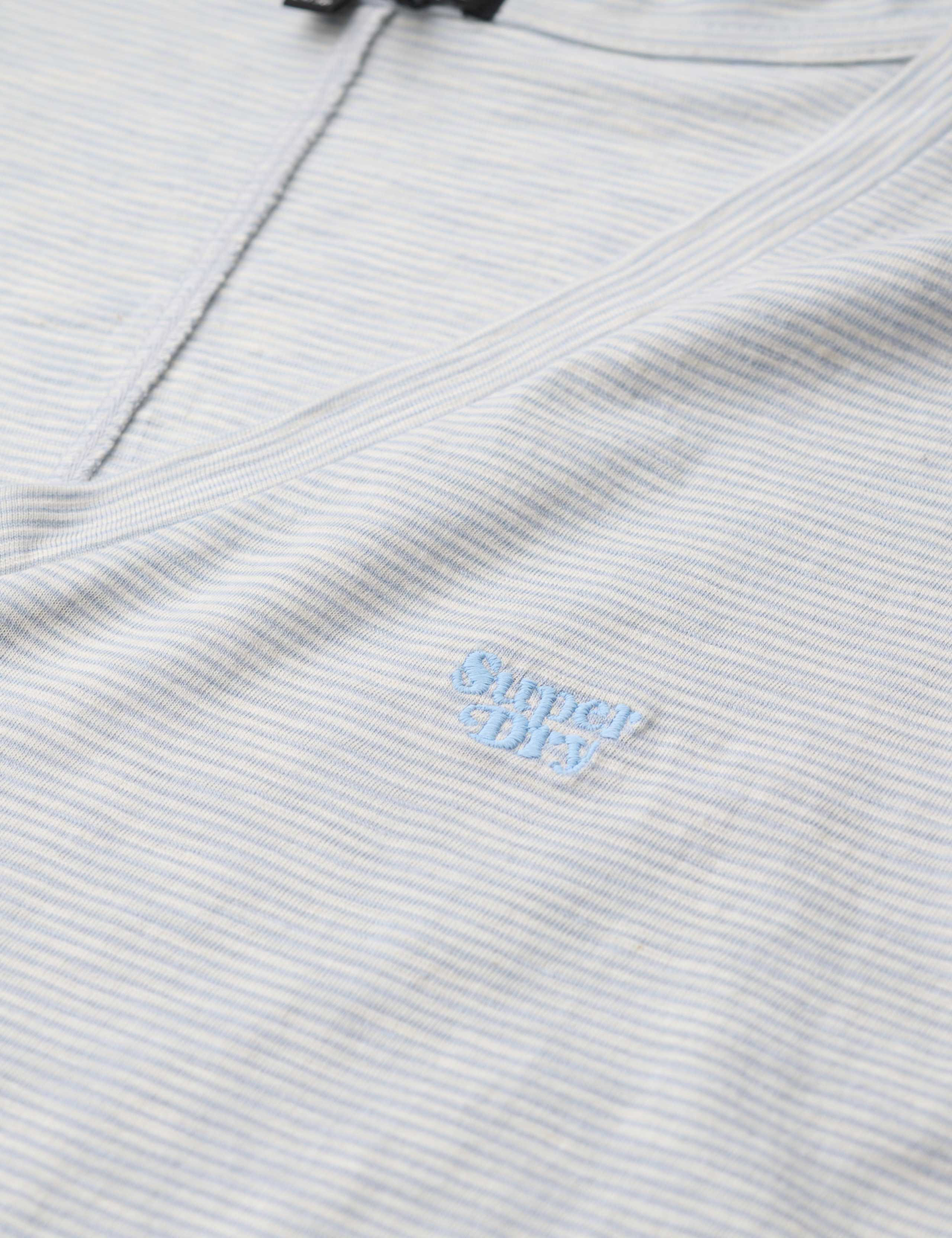 Cotton Rich Striped Logo V-Neck T-Shirt 6 of 6