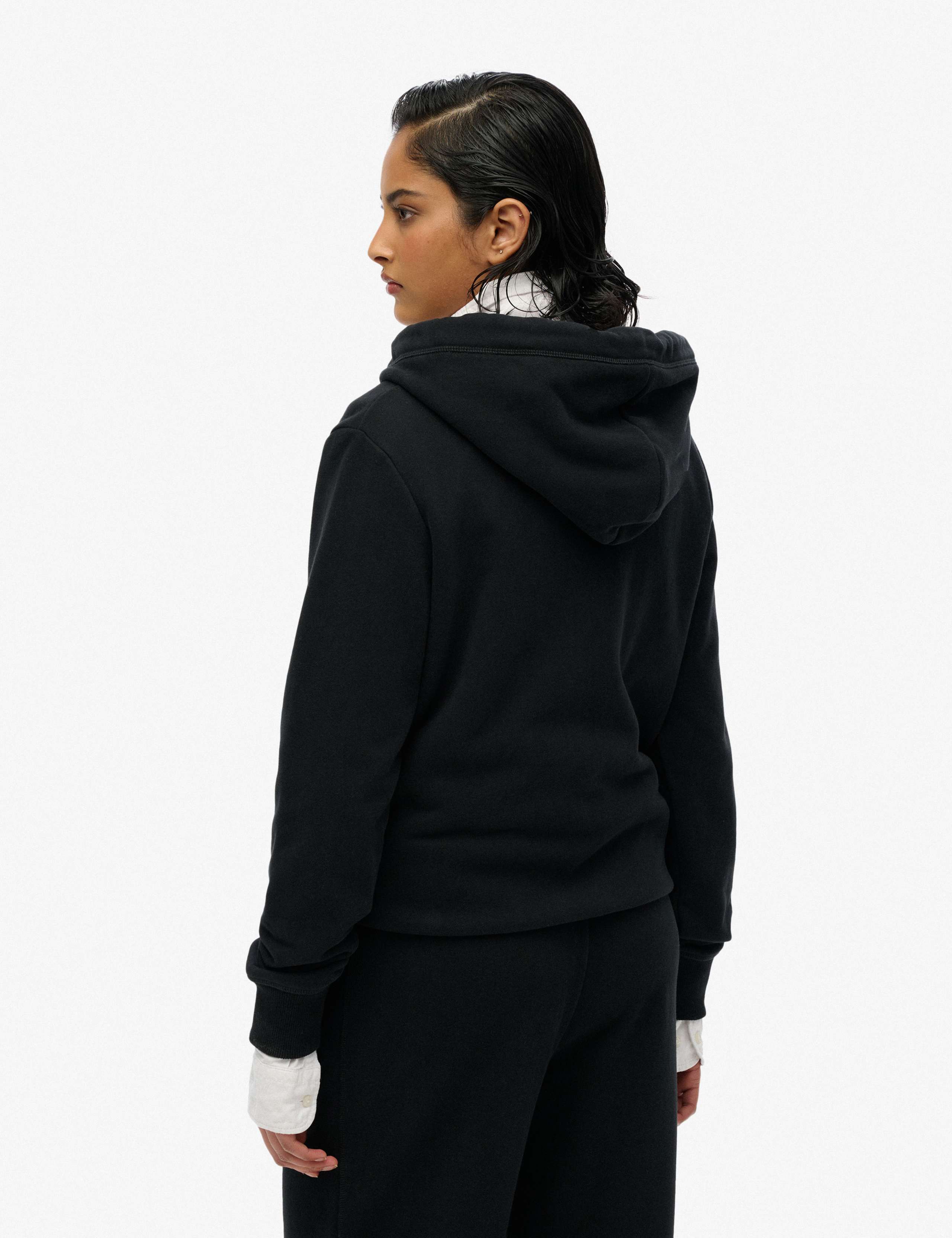 Cotton Rich Zip Up Embroidered Logo Hoodie 3 of 5