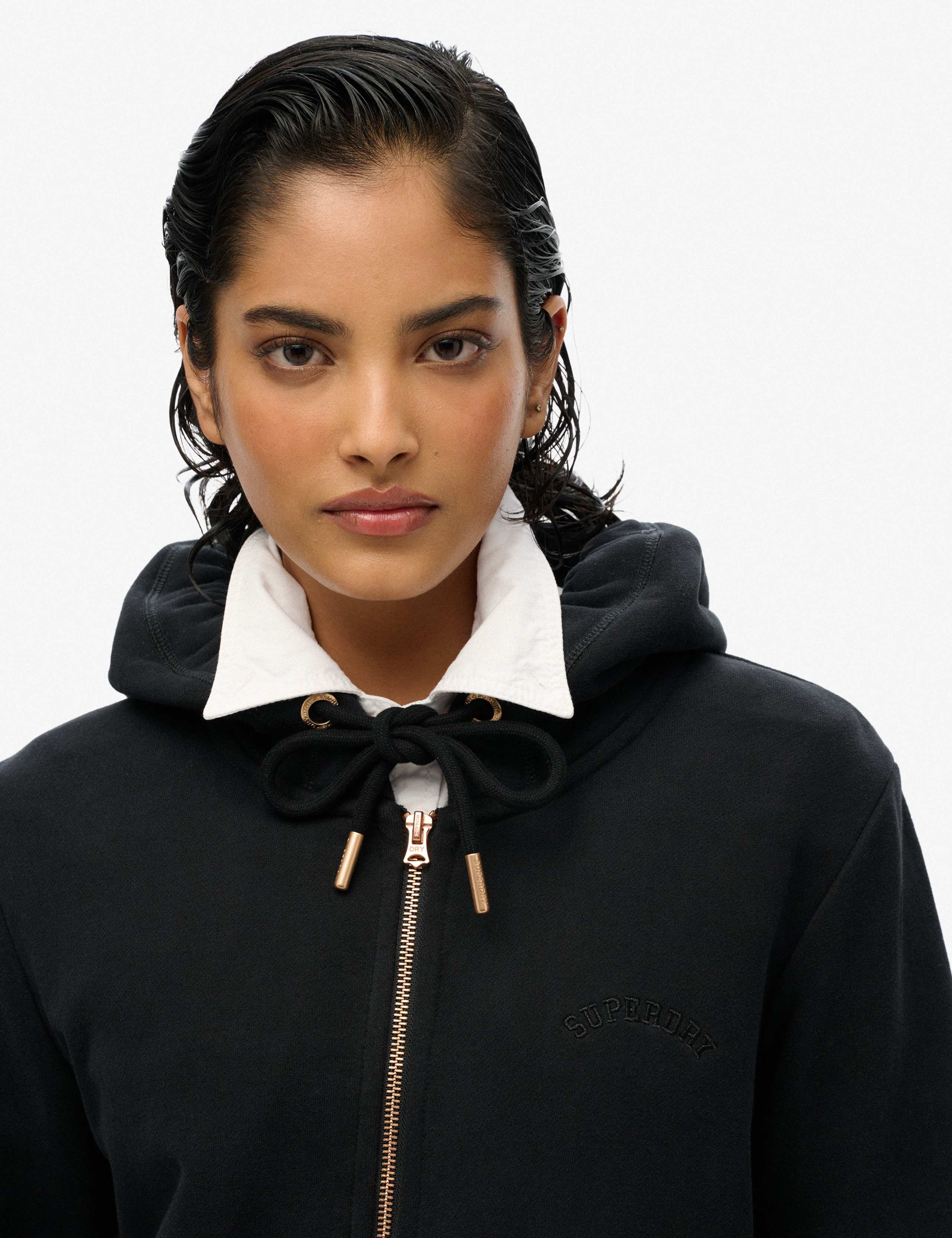 Cotton Rich Zip Up Embroidered Logo Hoodie 4 of 5