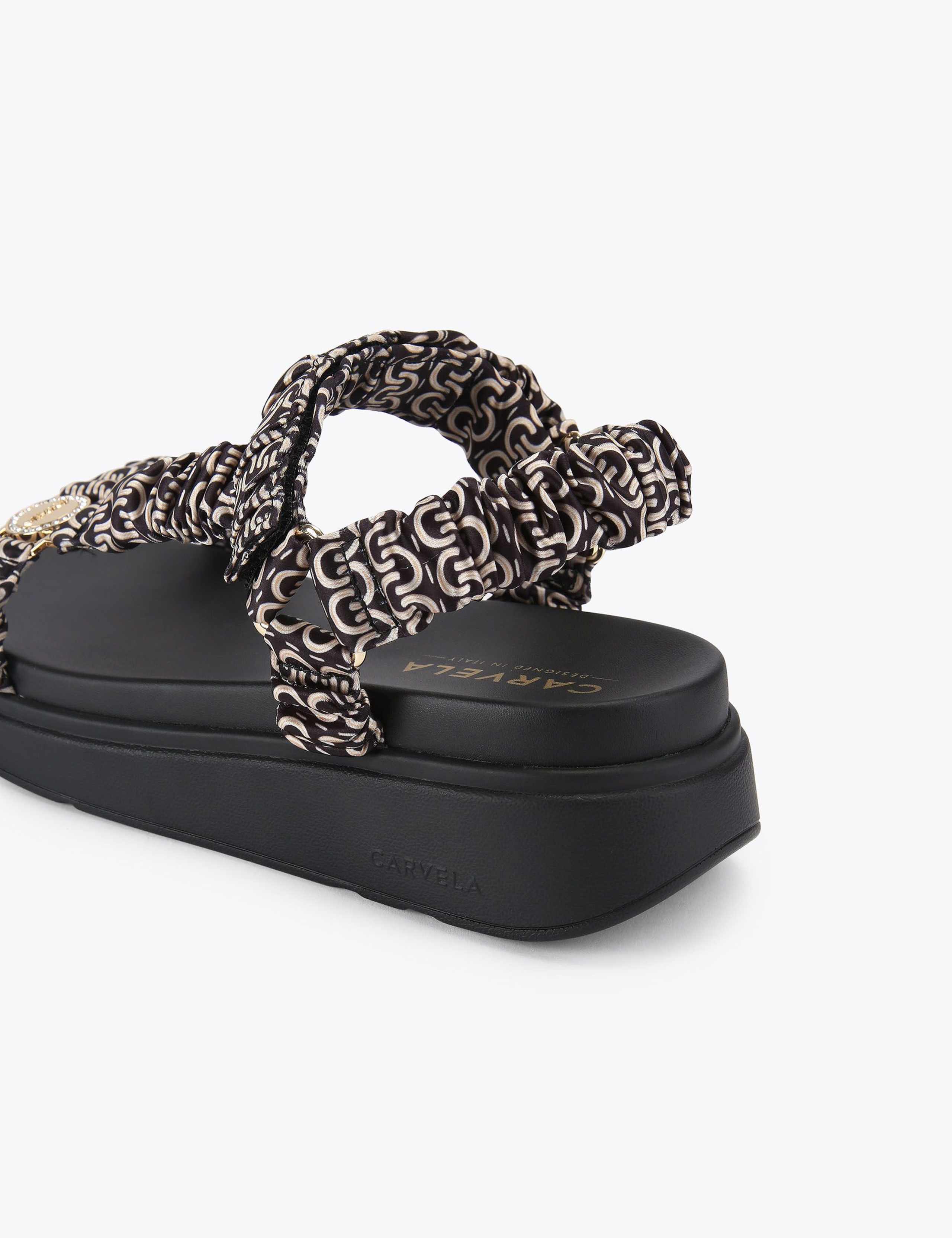 Satin Printed Flatform Sandals 4 of 4