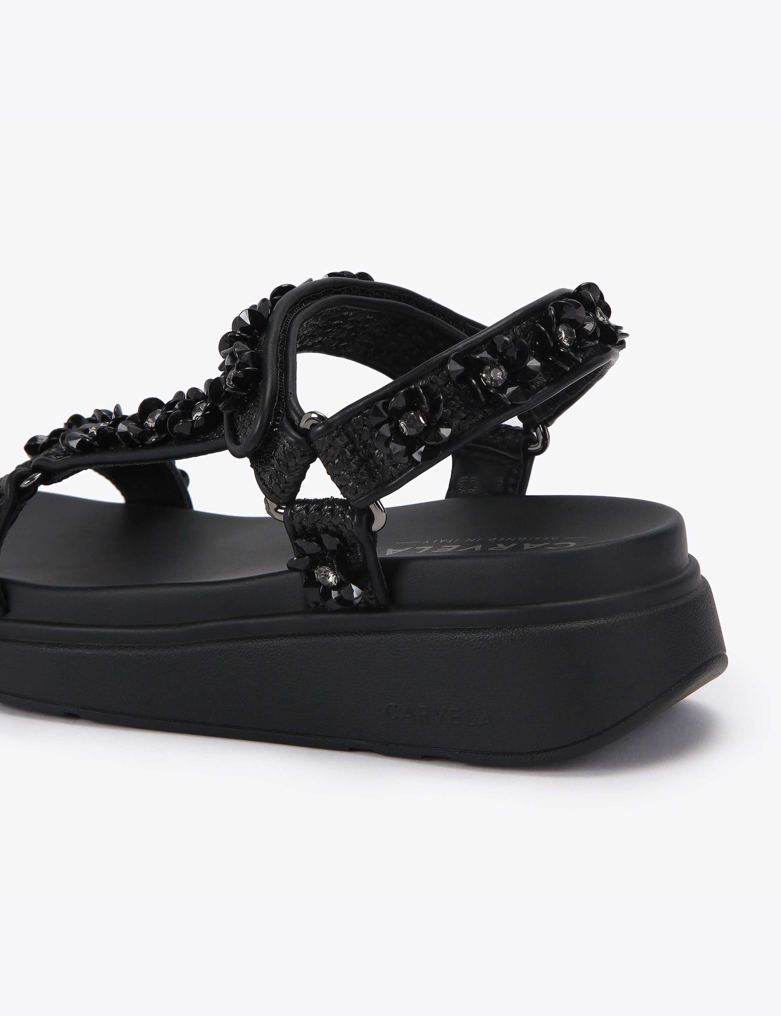 Embellished Ankle Strap Flatform Sandals 3 of 4