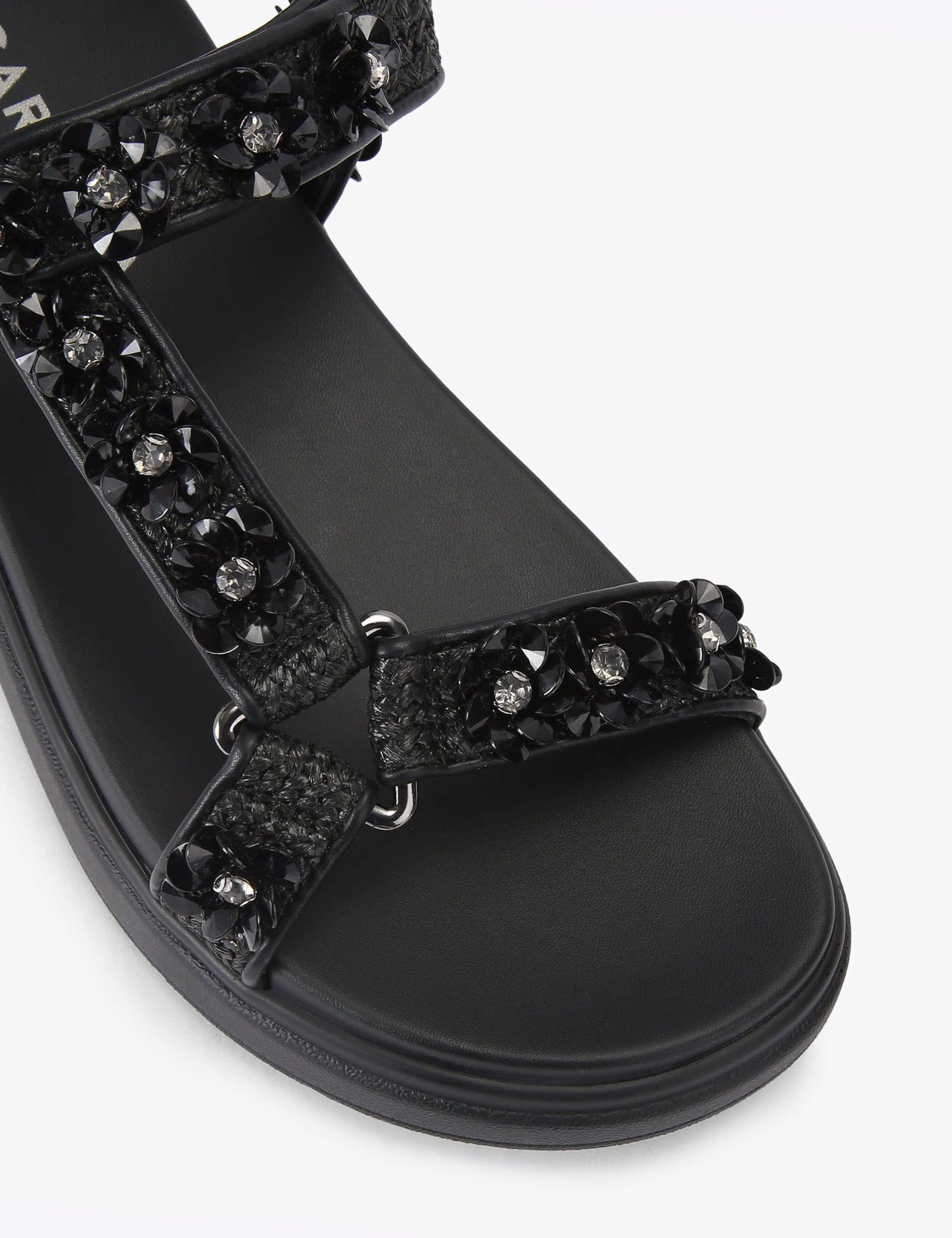 Embellished Ankle Strap Flatform Sandals 4 of 4