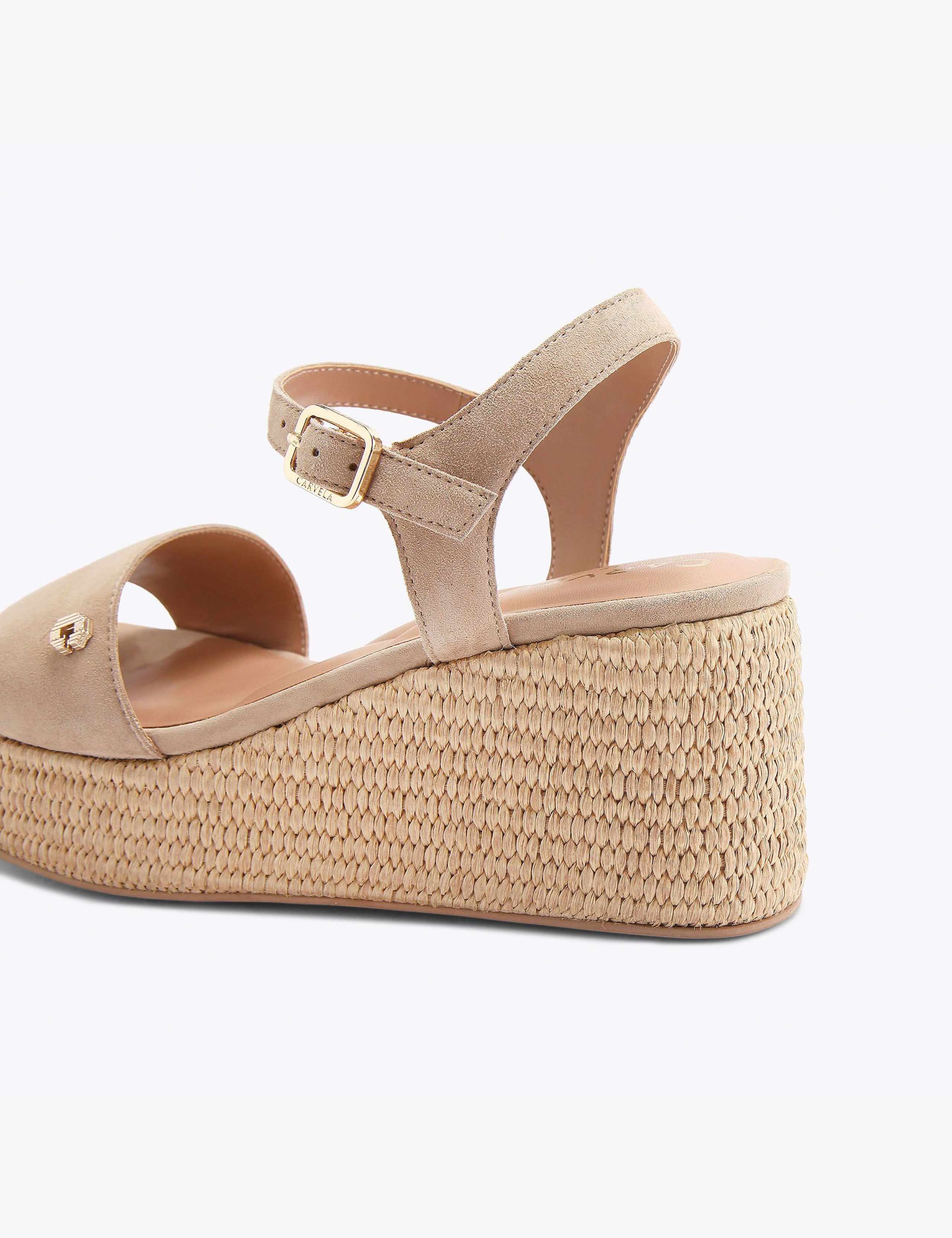 Suede Ankle Strap Wedge Flatform Sandals 4 of 4