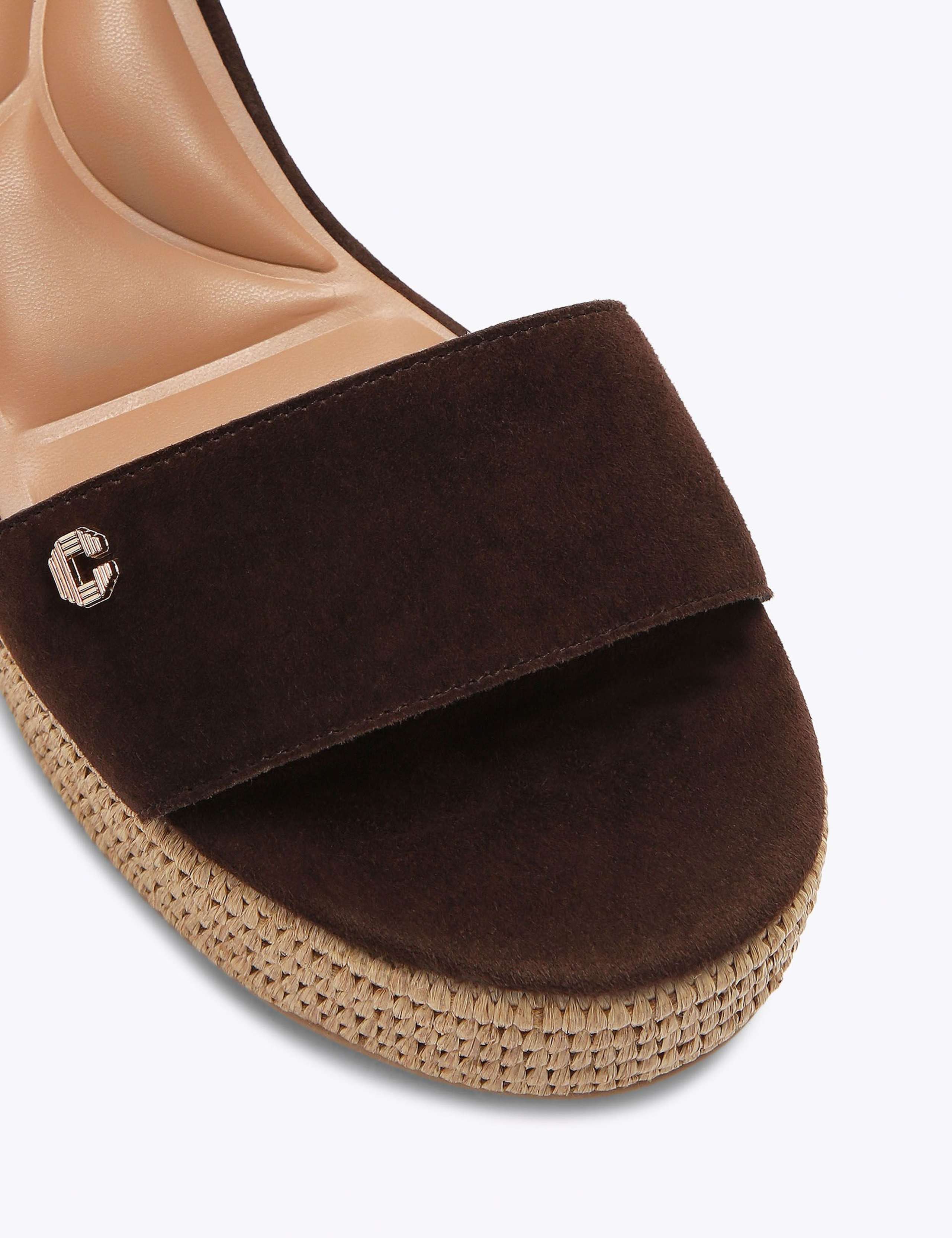 Suede Ankle Strap Wedge Flatform Sandals 3 of 4