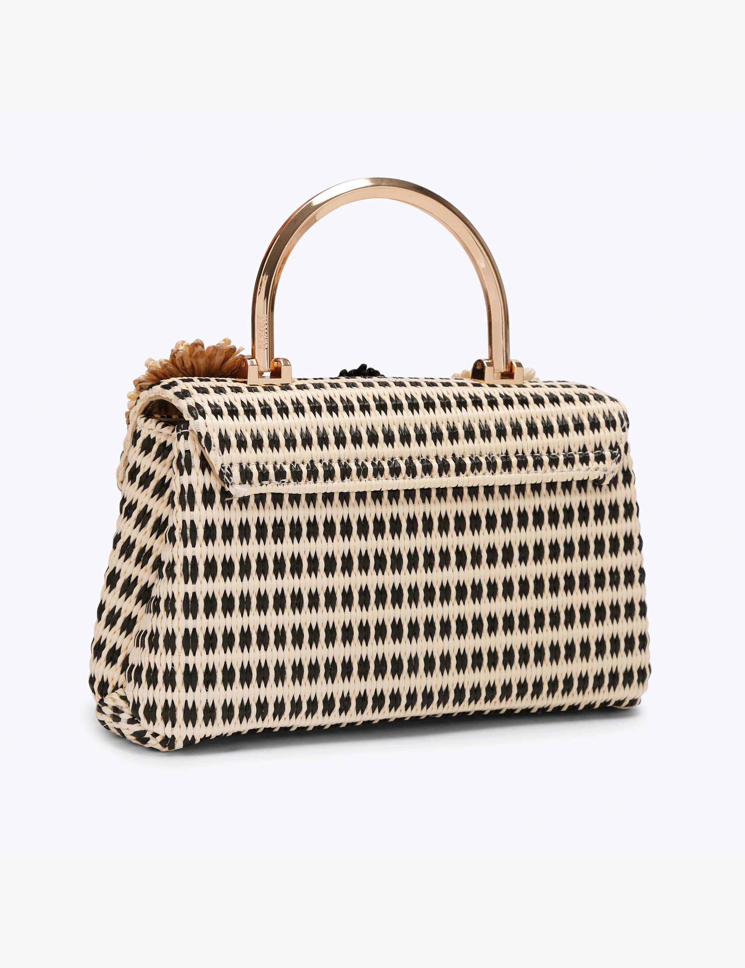 Raffia Embellished Top Handle Grab Bag 3 of 5