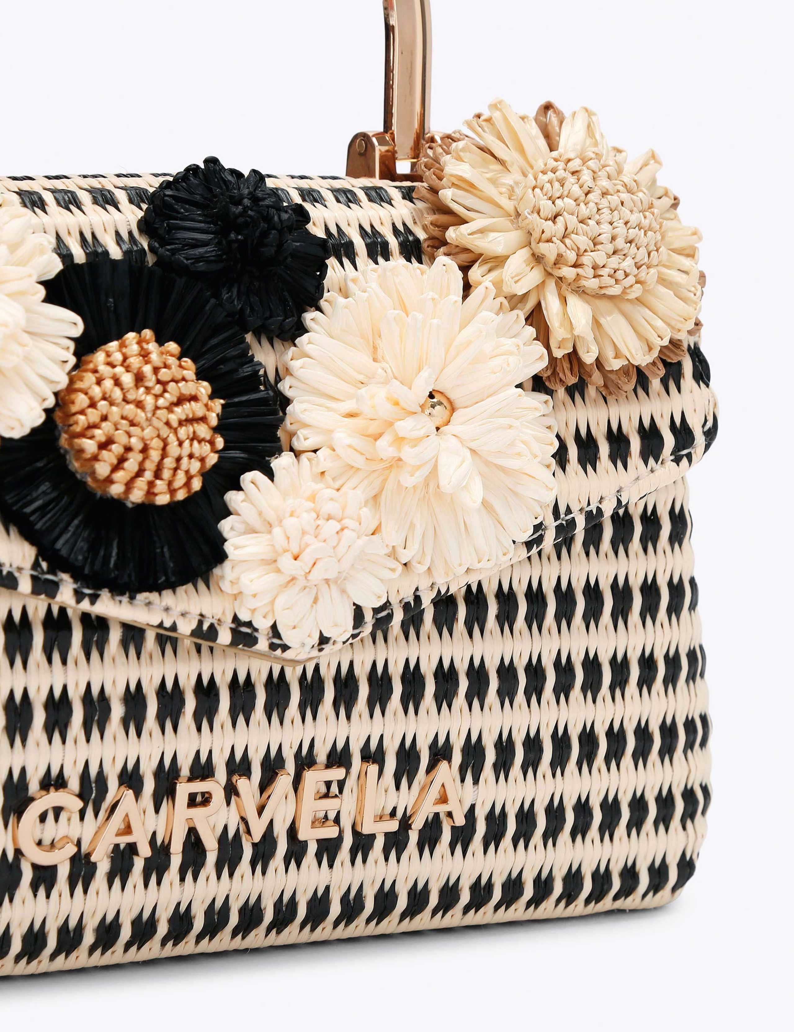 Raffia Embellished Top Handle Grab Bag 4 of 5