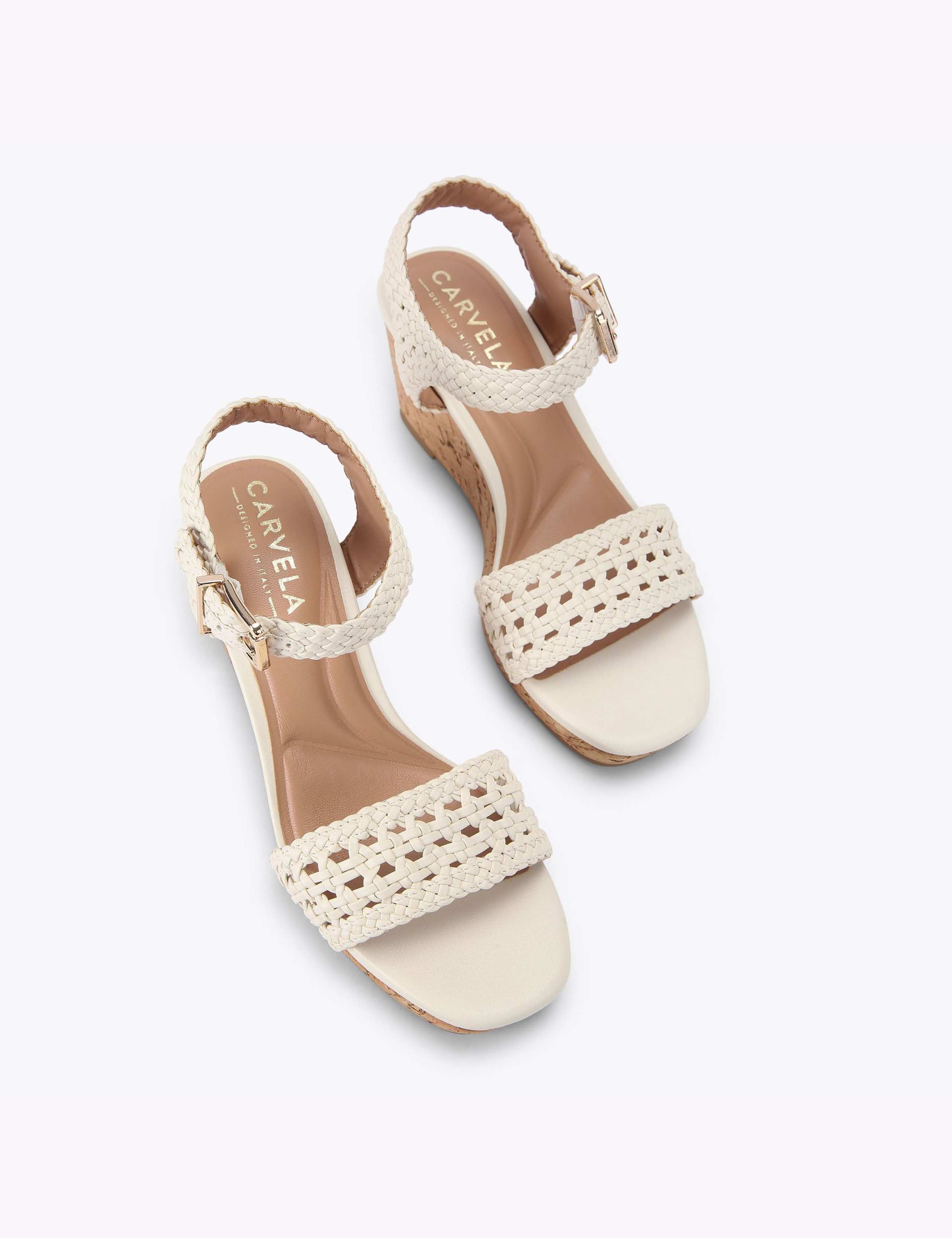 Wide Fit Braided Ankle Strap Wedge Sandals 2 of 4