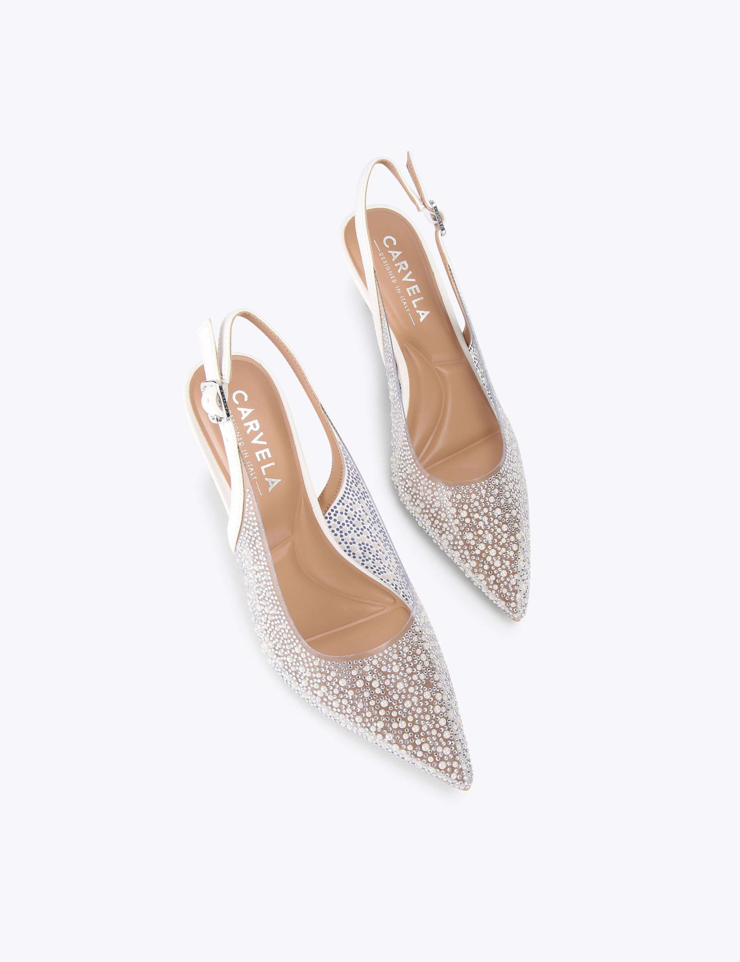 Embellished Buckle Strap Slingback Heels 2 of 4