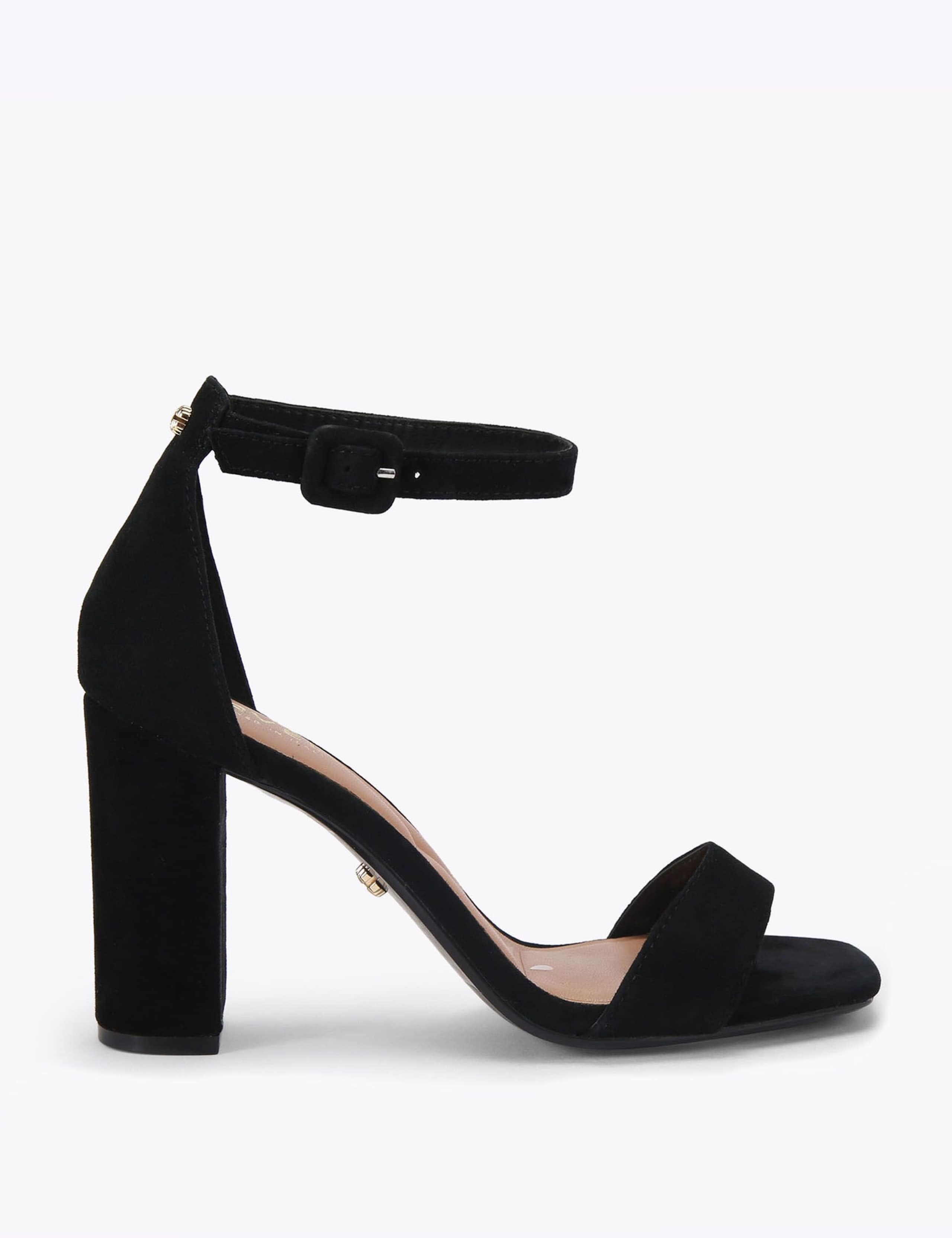 Leather Ankle Strap Block Heel Sandals 1 of 4