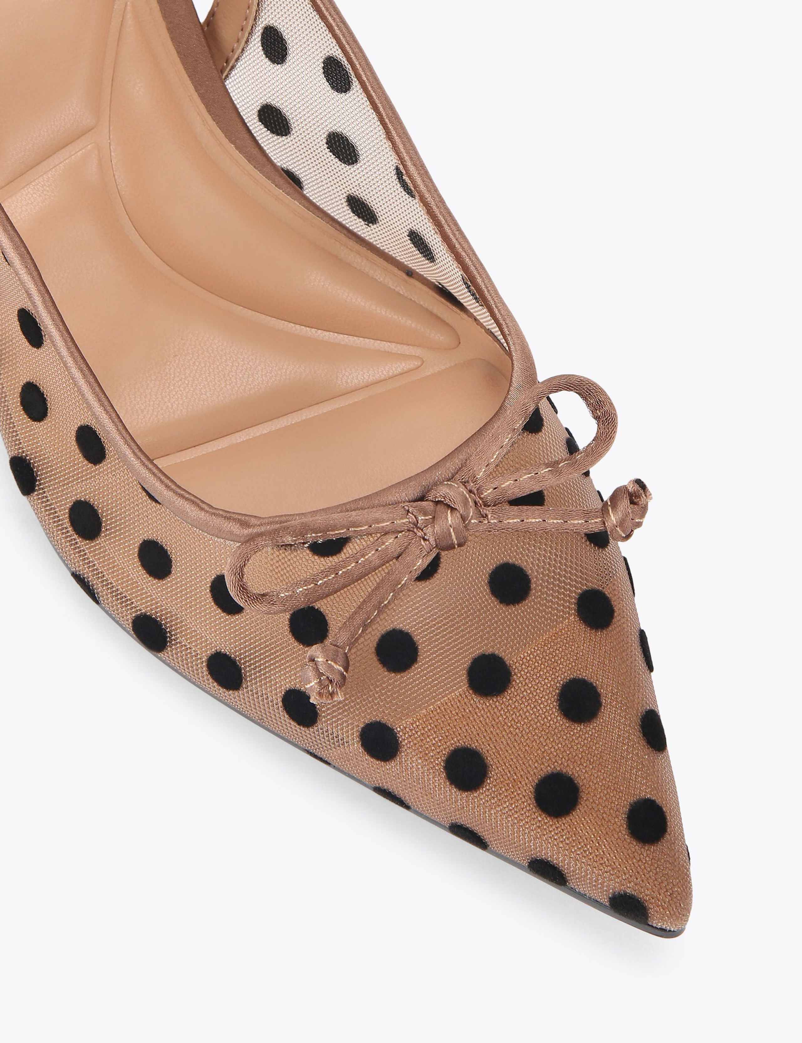 Polka Dot Mesh Stiletto Heel Slingback Shoes 4 of 5