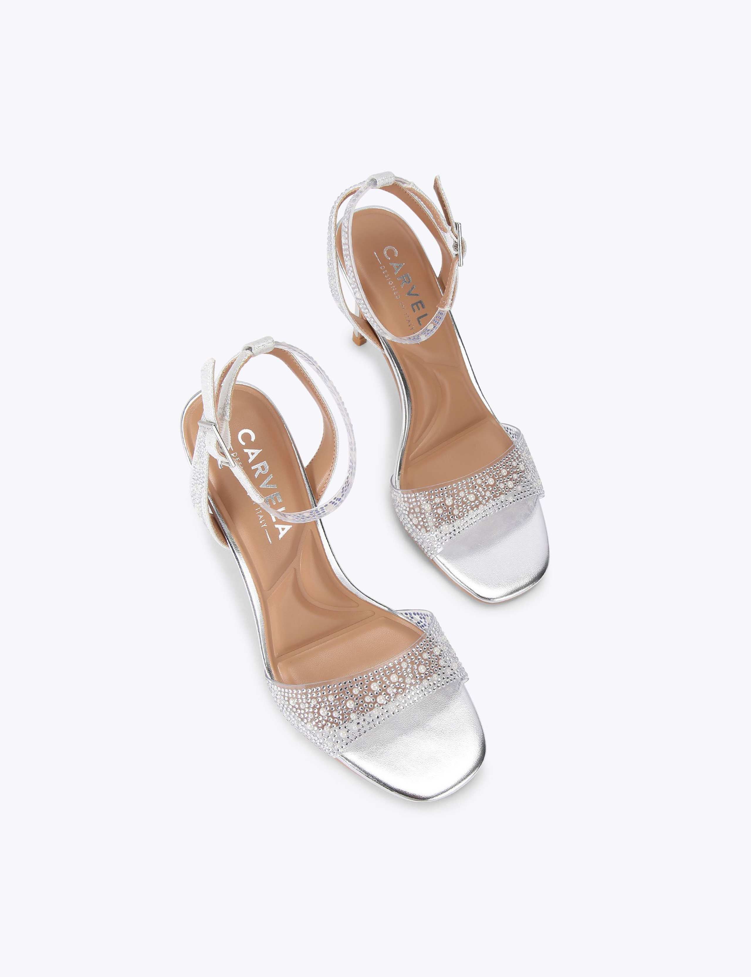 Sparkle Embellished Stiletto Heel Sandals 2 of 4