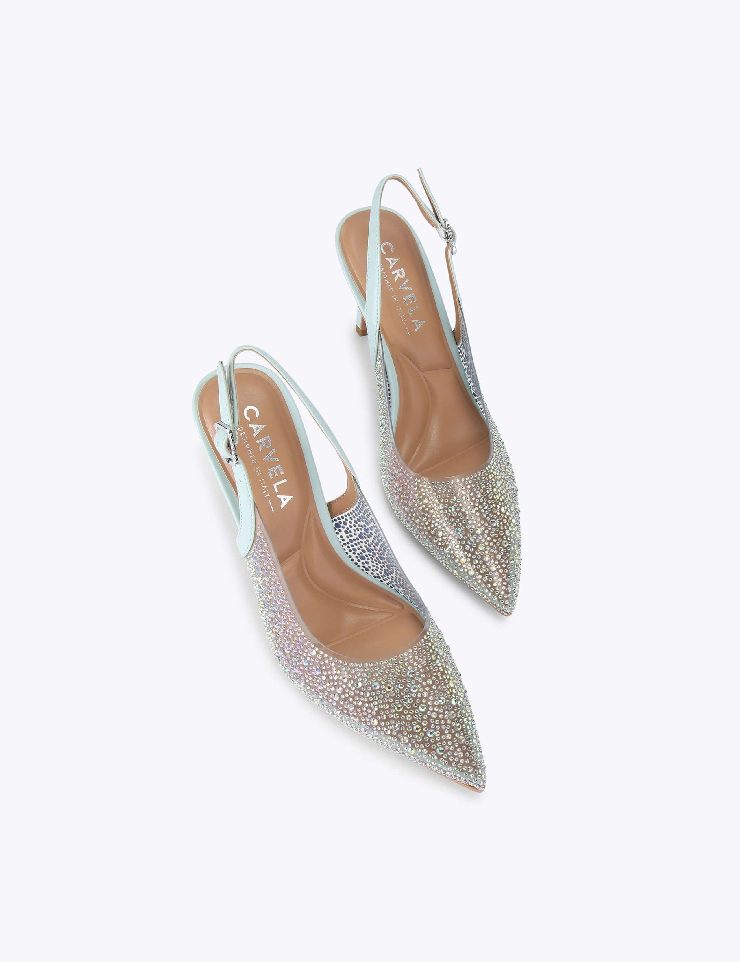 Sparkle Stiletto Heel Slingback Shoes 2 of 4