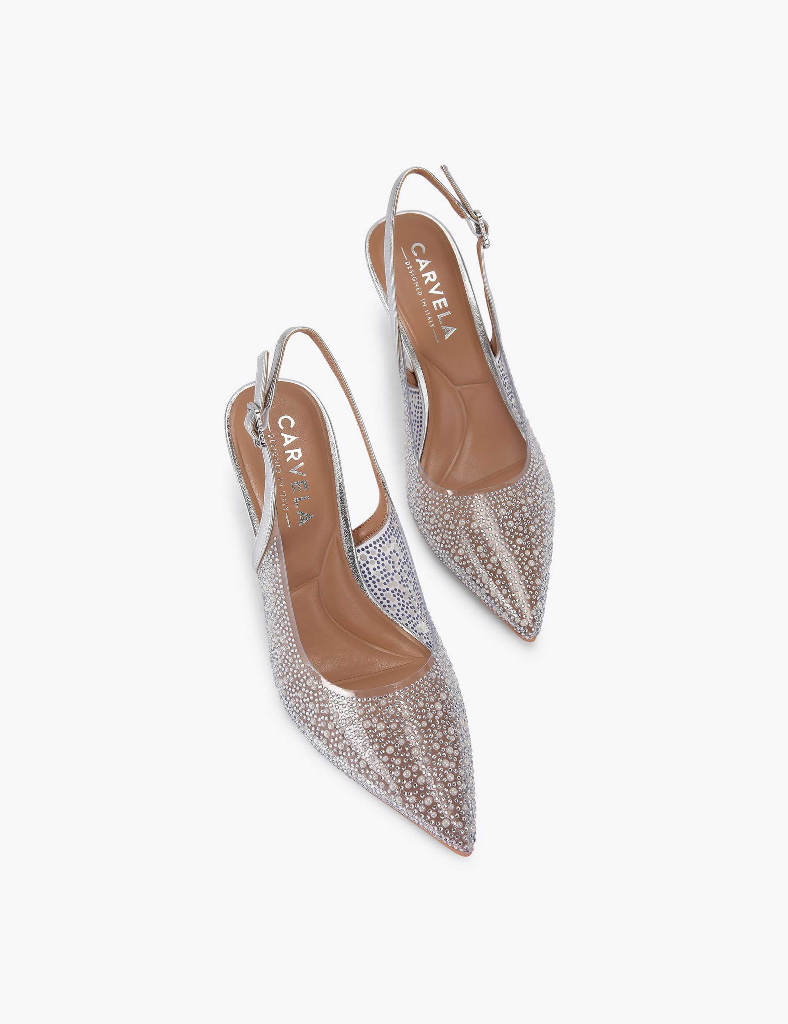 Sparkle Stiletto Heel Slingback Shoes 2 of 5