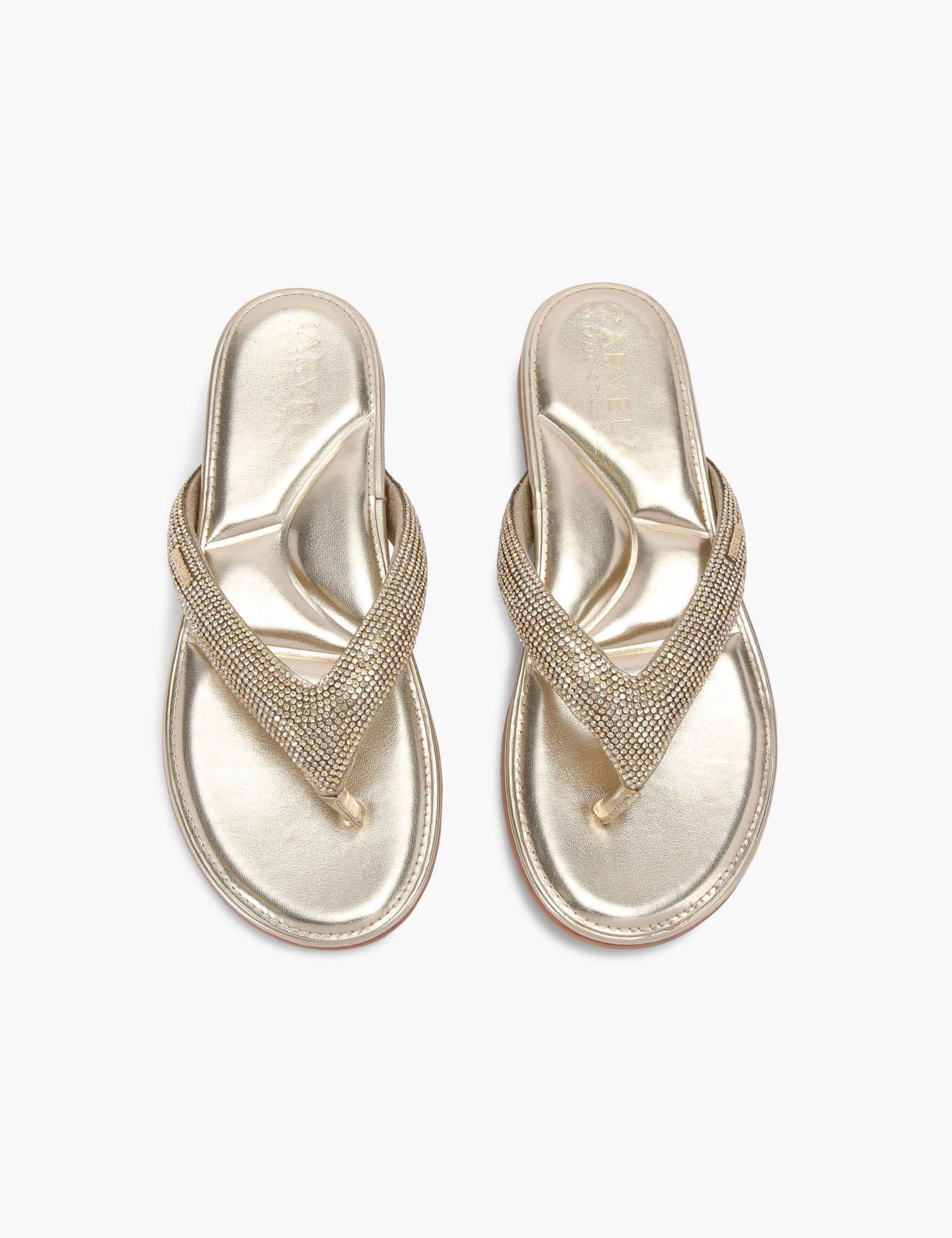 Embellished Flat Flip Flops 2 of 4