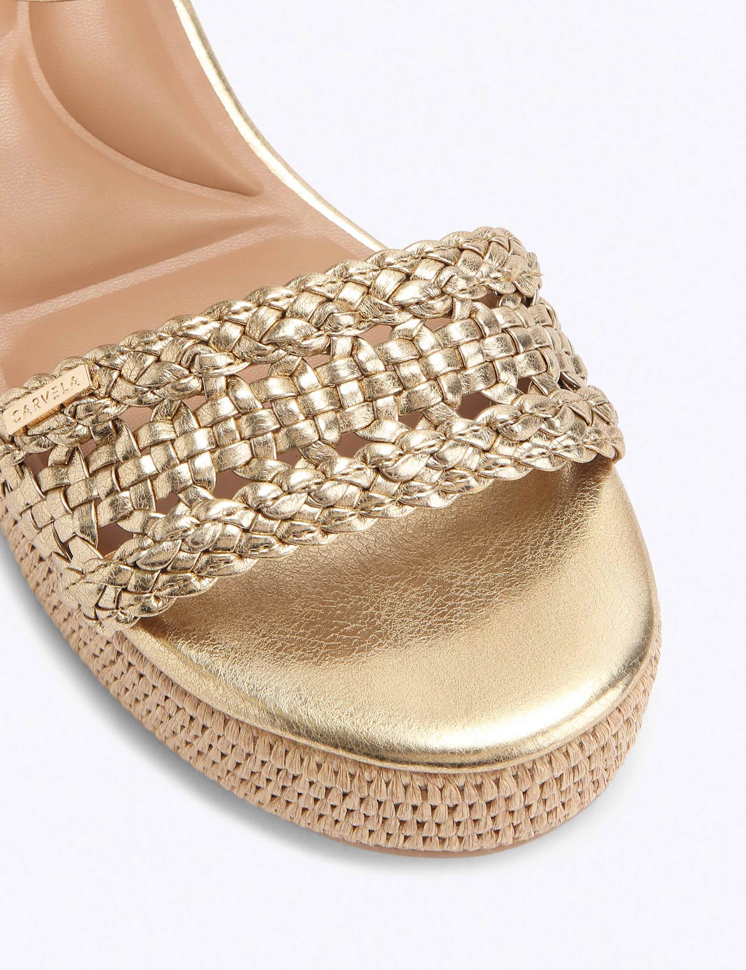 Metallic Ankle Strap Wedge Flatform Sandals 3 of 4