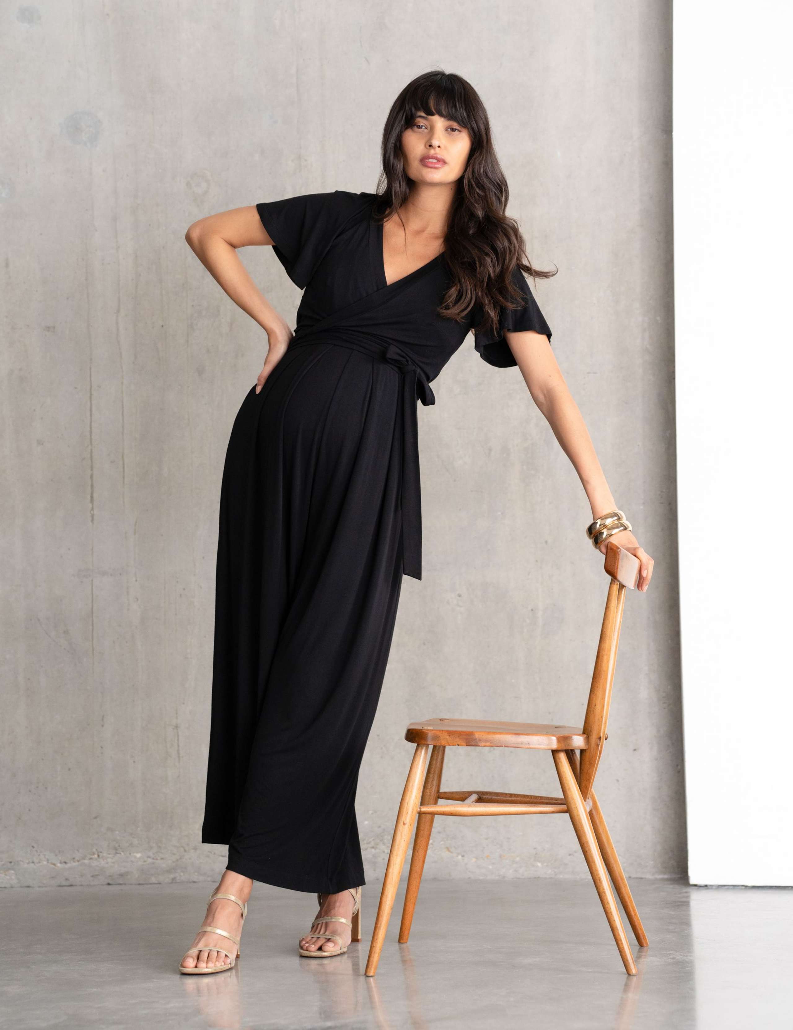 Maternity Jersey Wide Leg Jumpsuit 2 of 7