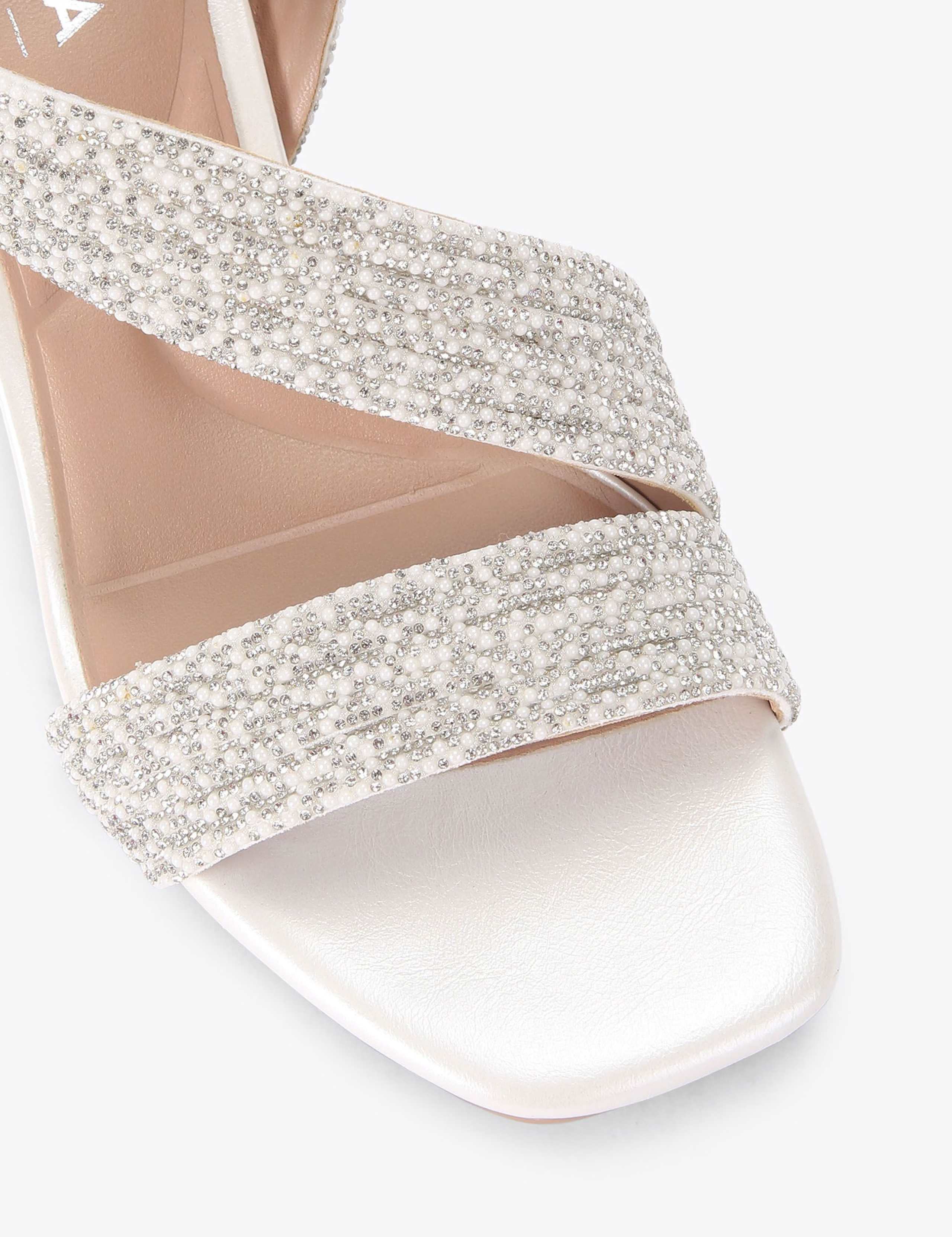 Wide Fit Metallic Block Heel Square Toe Sandals 3 of 5