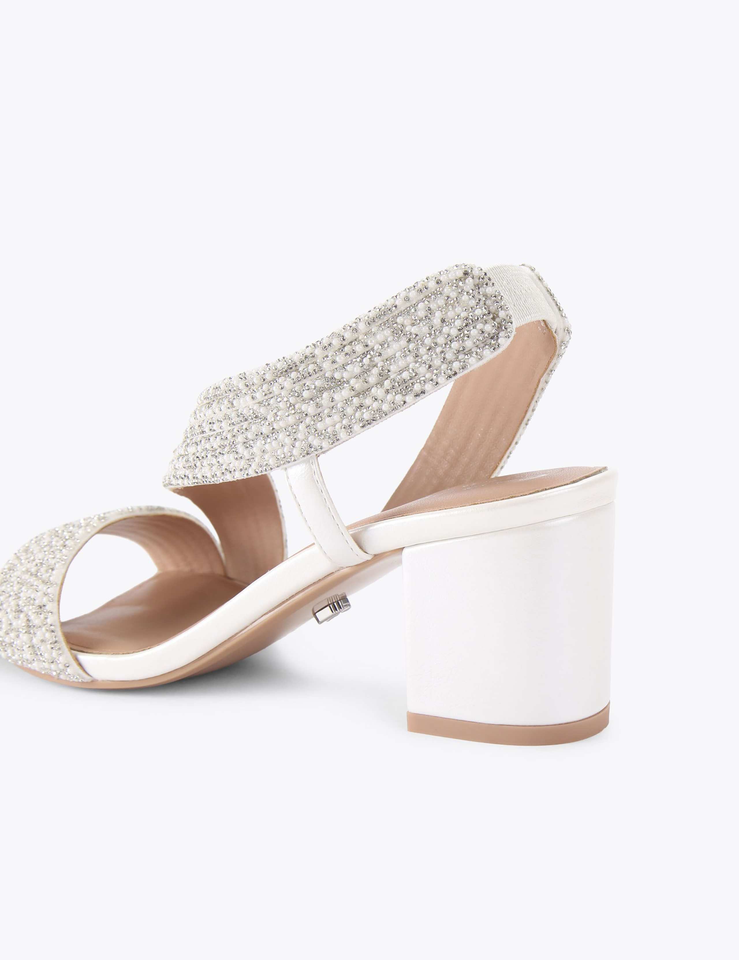 Wide Fit Metallic Block Heel Square Toe Sandals 5 of 5