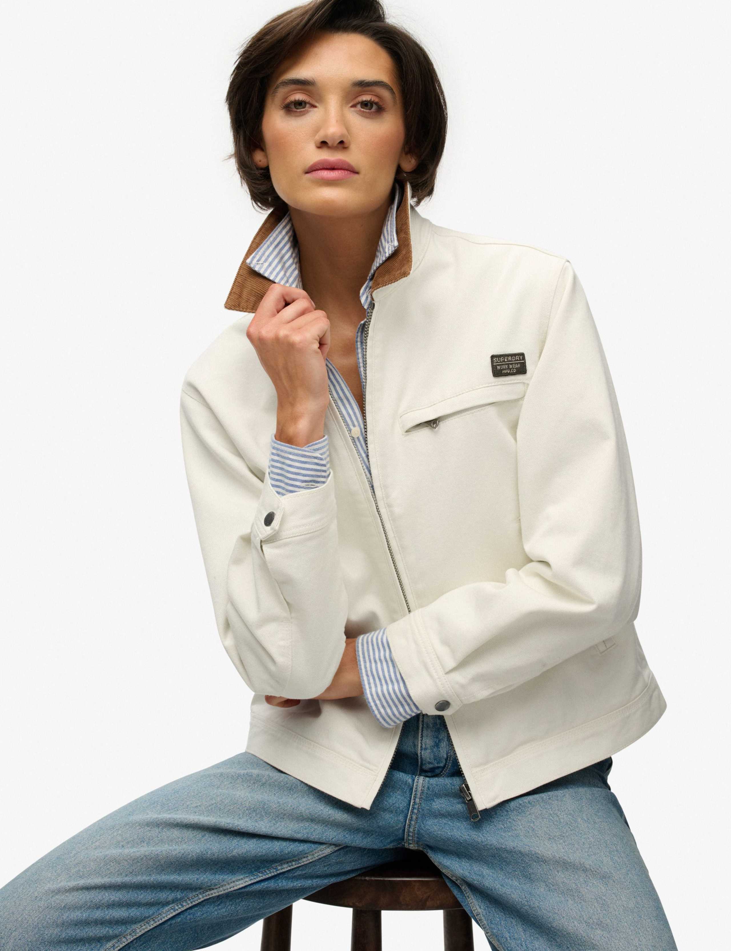 Cotton Rich Twill Cord Collar Utility Jacket 3 of 8