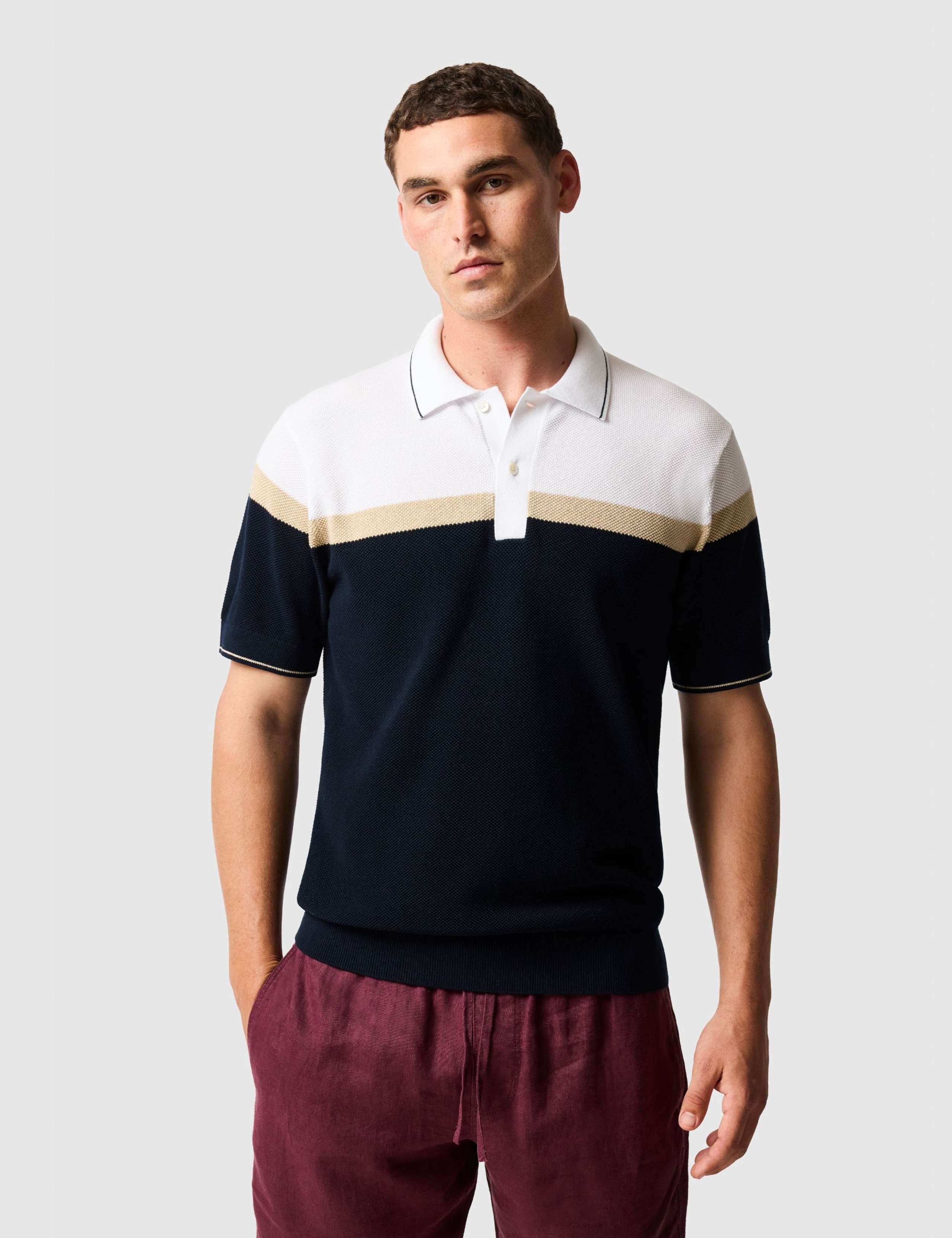 Barret Reef Pure Cotton Knitted Polo Shirt 1 of 6
