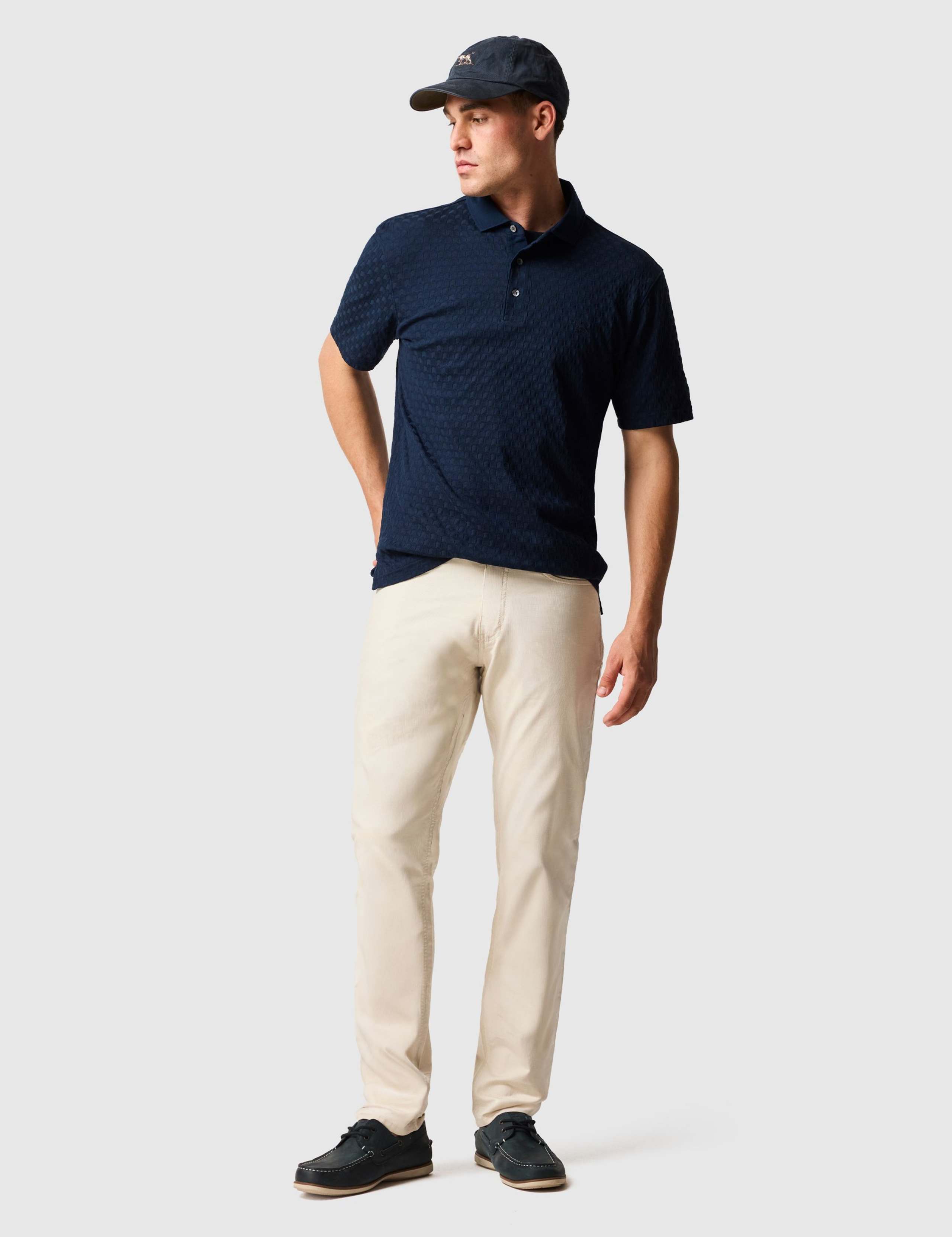 Huntsbury Pure Cotton Textured Polo Shirt 2 of 4
