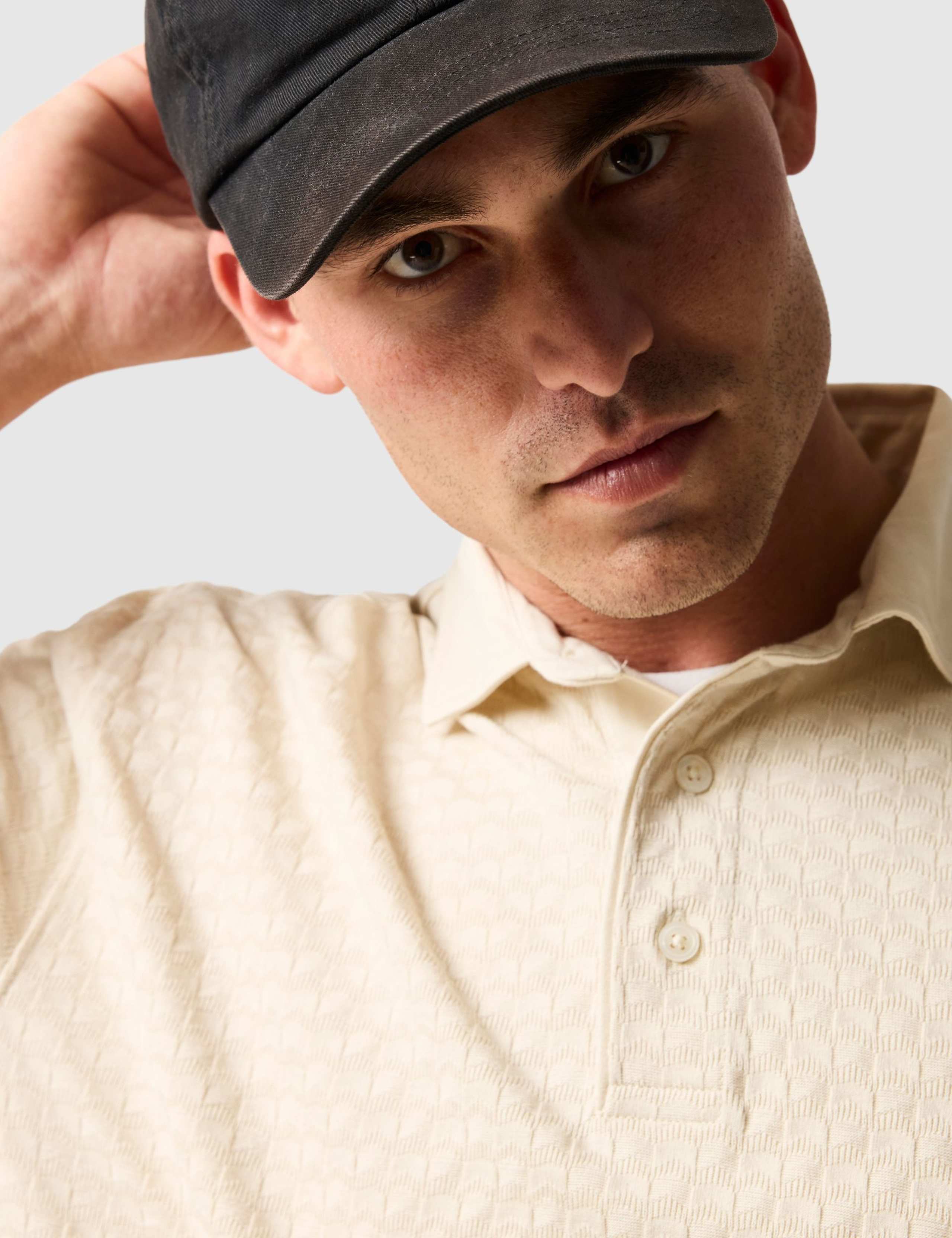 Huntsbury Pure Cotton Textured Polo Shirt 3 of 6