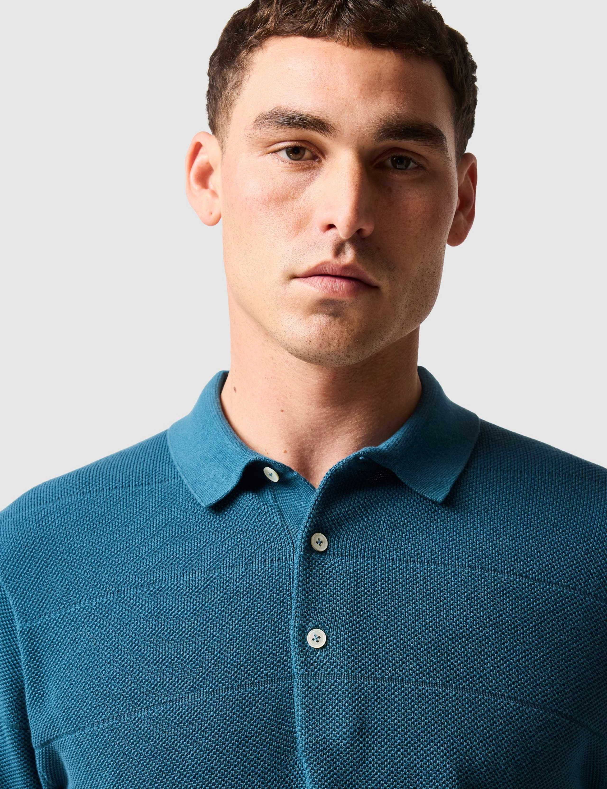Masons Flat Pure Cotton Knitted Polo Shirt 3 of 6