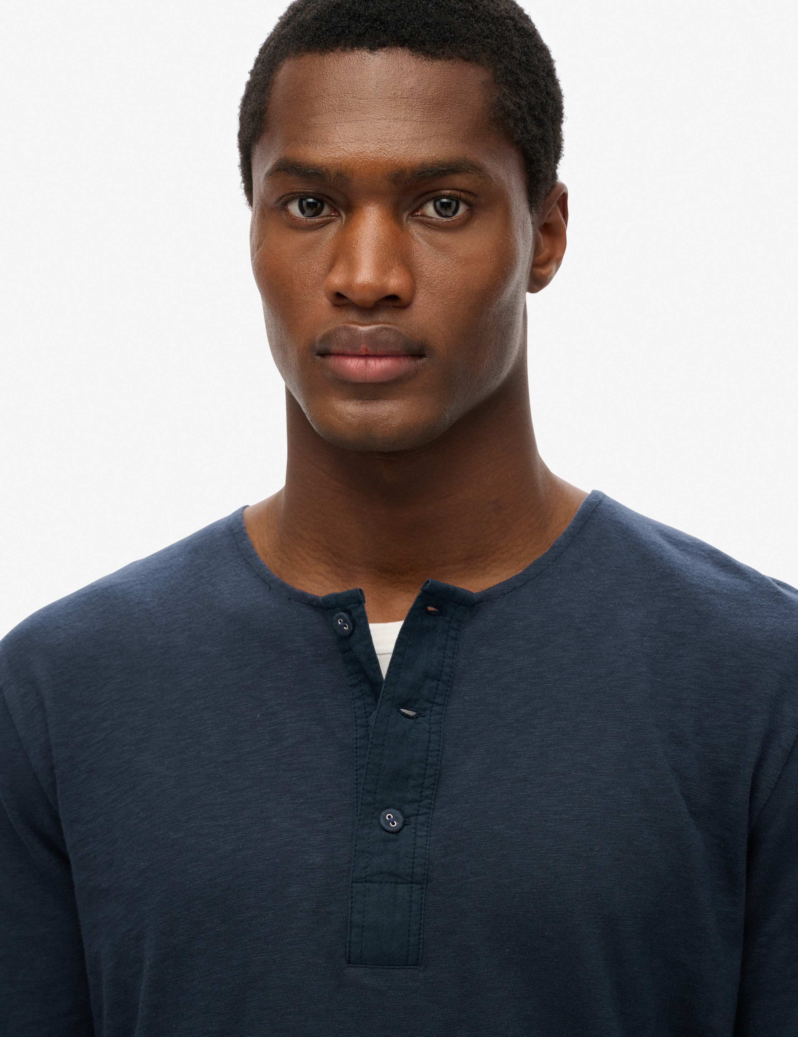 Pure Cotton Grandad Collar Long Sleeve Top 5 of 6