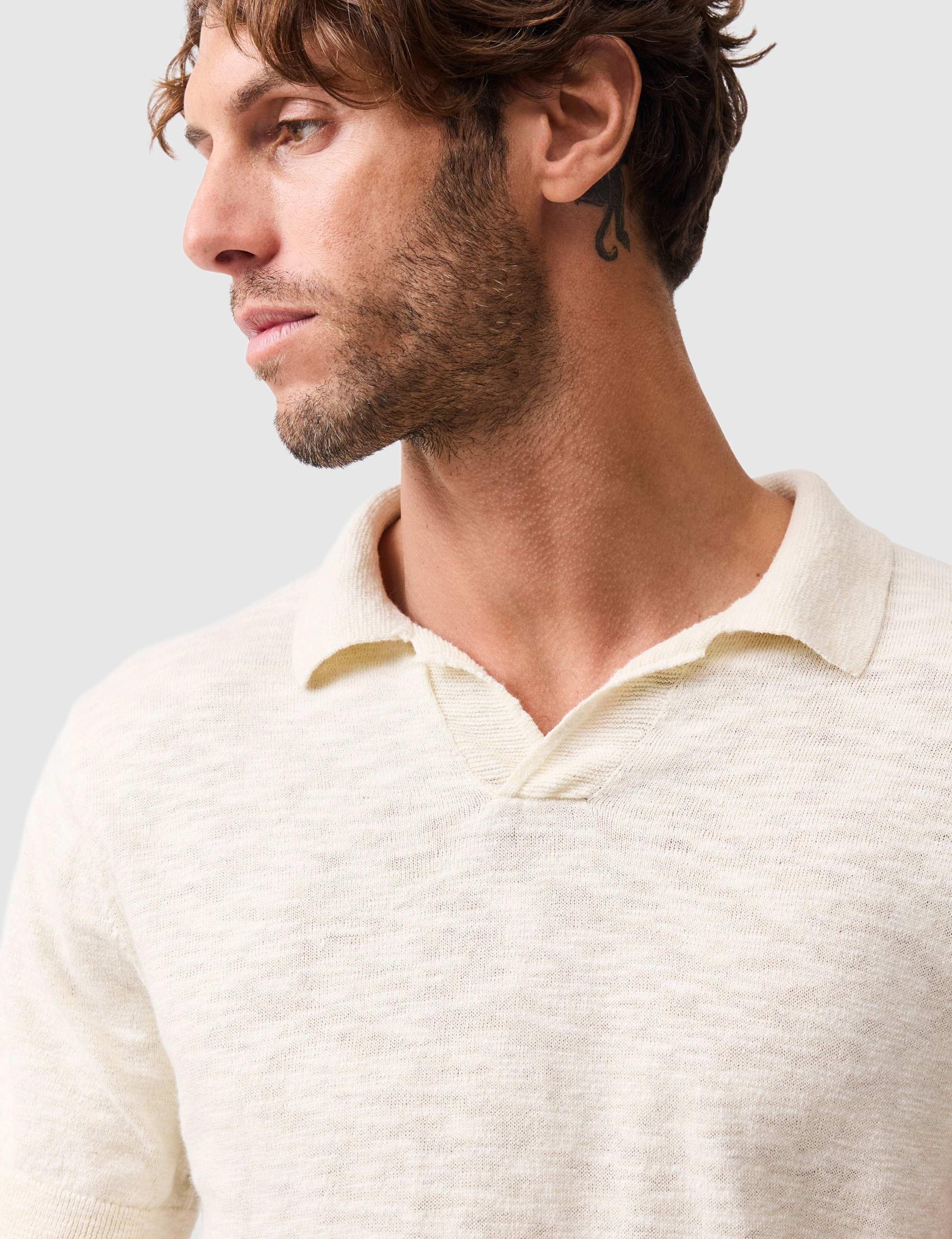 Poison Bay Linen Blend Knitted Polo Shirt 3 of 6
