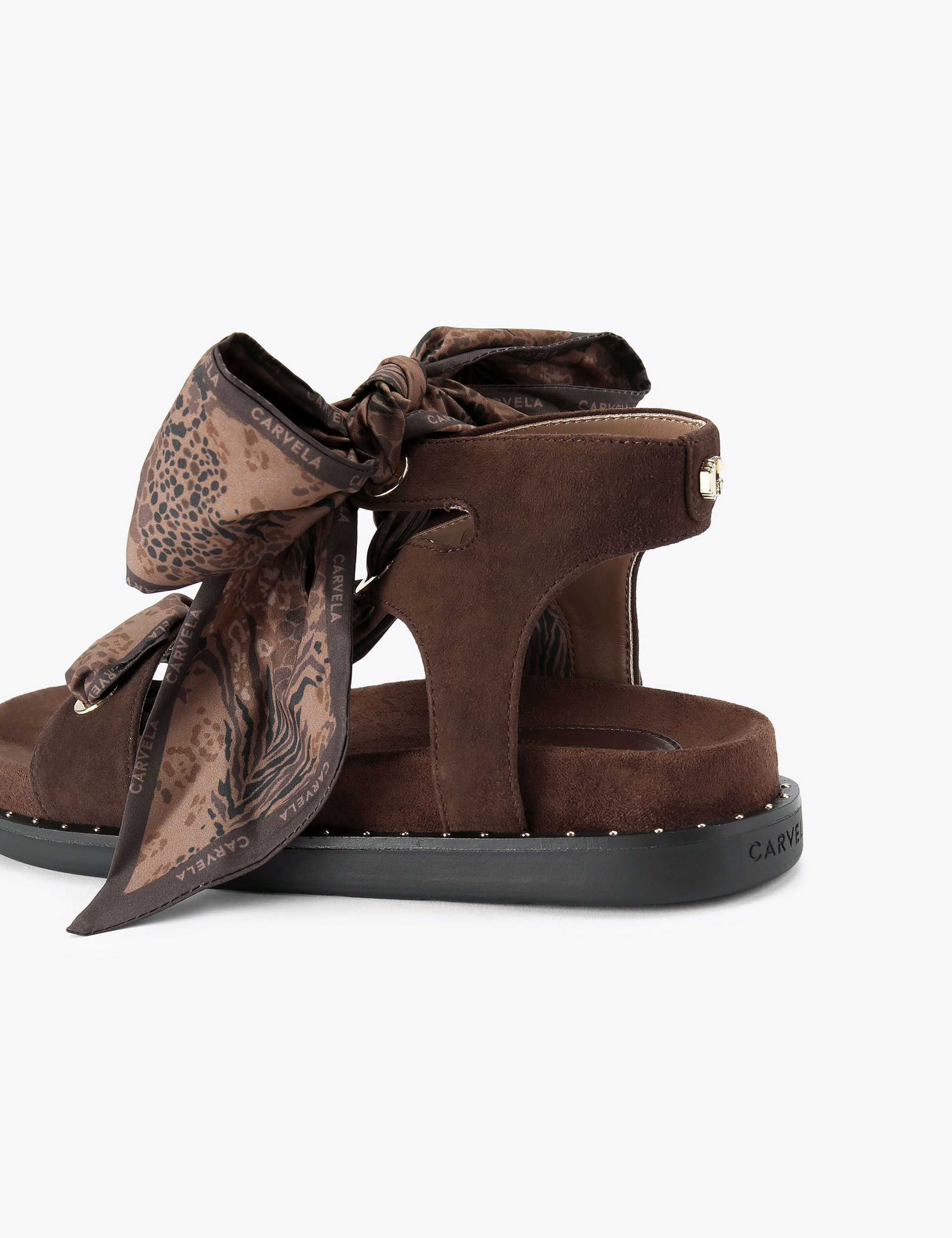 Suede Scarf Tie Flat Footbed Sandals 4 of 4