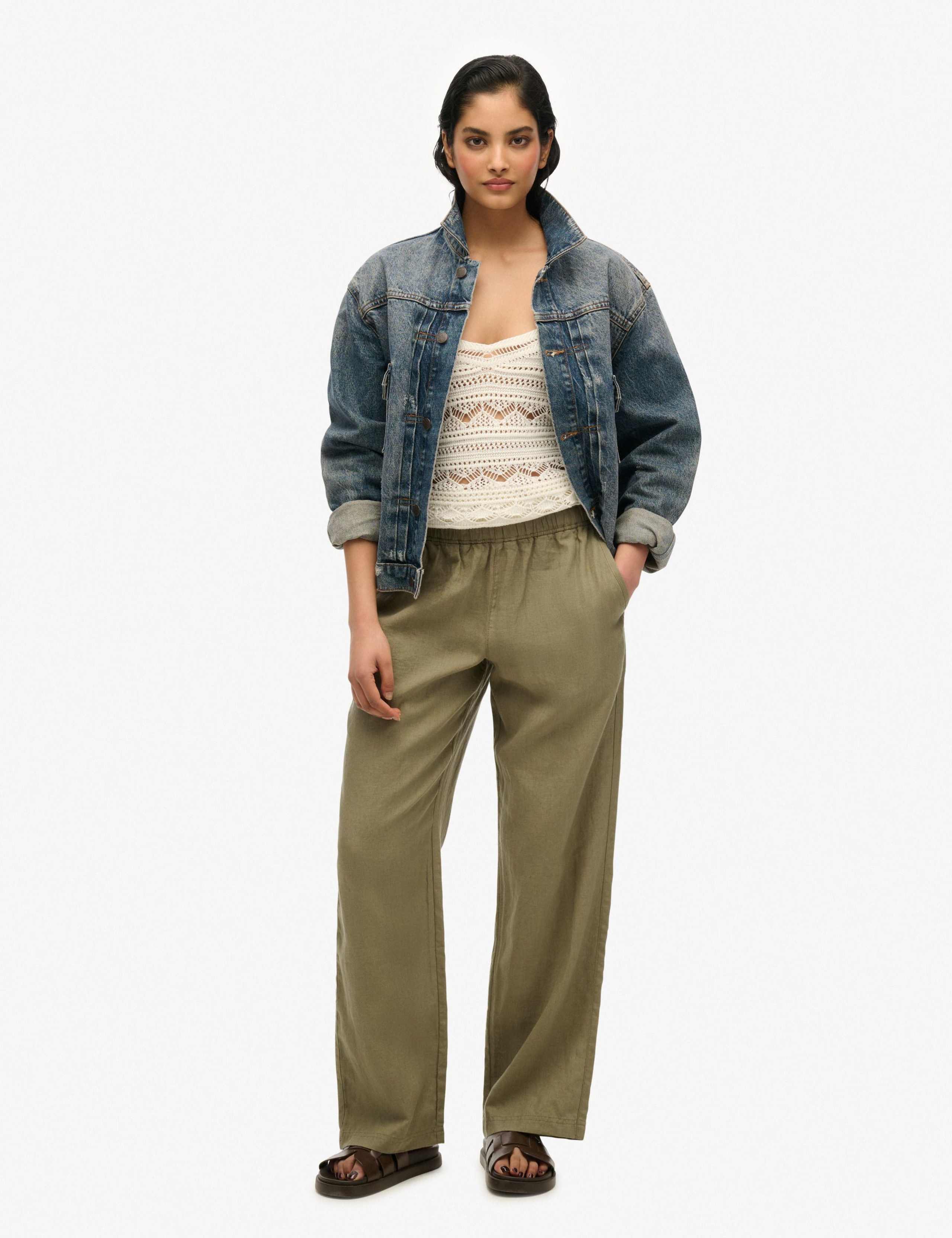 Pure Linen Drawstring Trousers 6 of 8