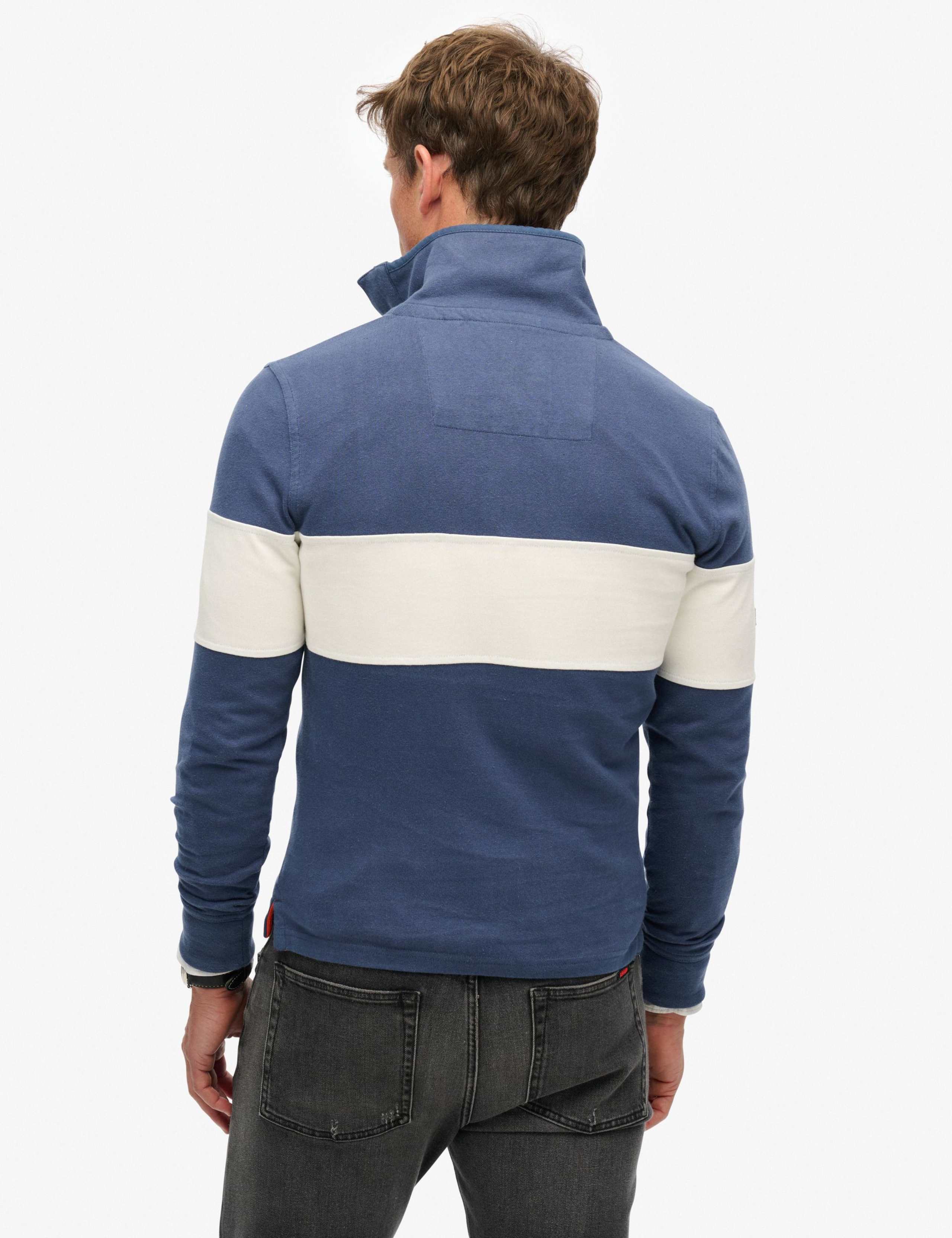 Pure Cotton Colour Block Half Zip Sweatshirt 4 of 4