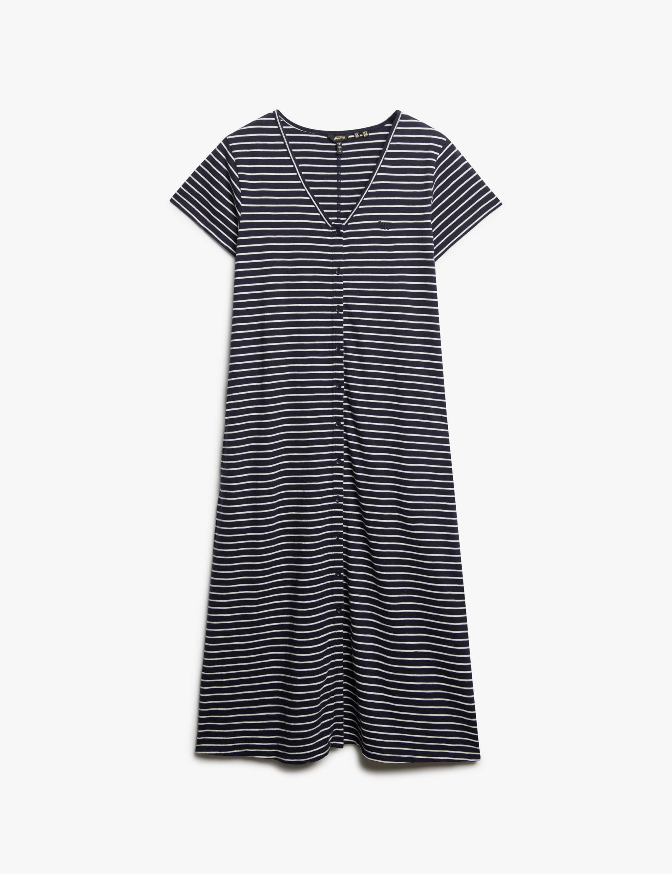 Jersey Button Through Midi Relaxed Dress 2 of 8