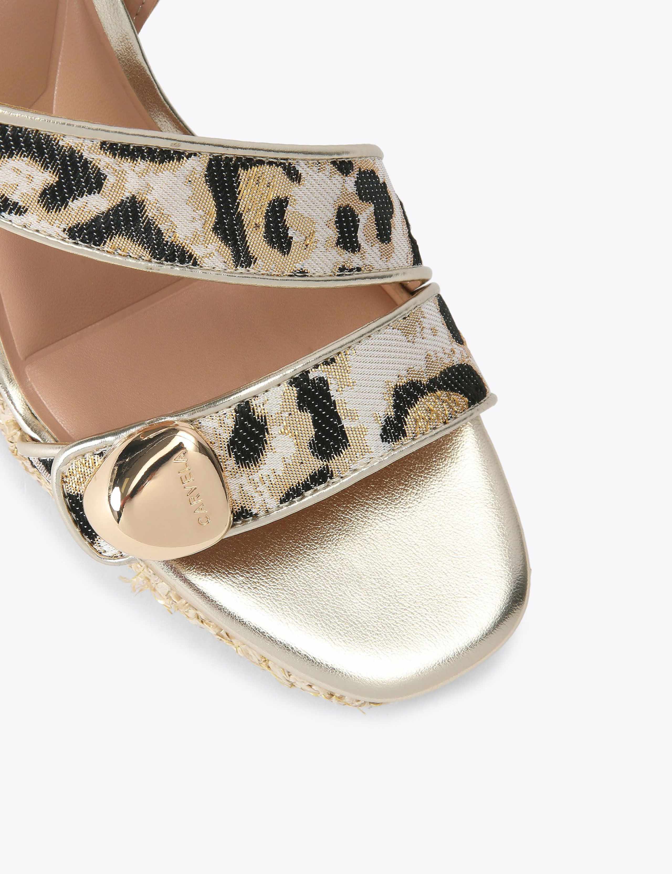 Leopard Print Strappy Wedge Sandals 3 of 4