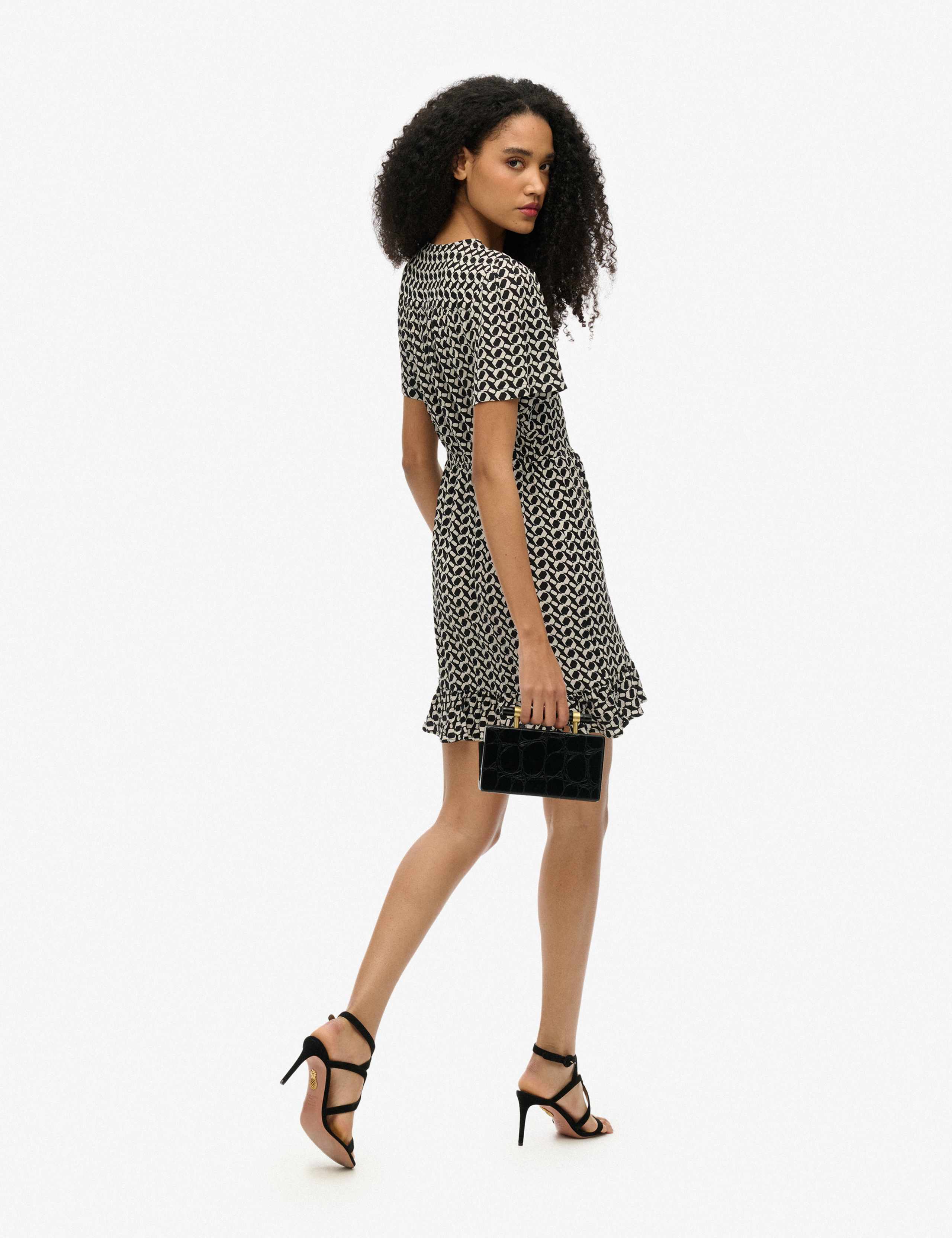 Printed Mini Wrap Dress 2 of 5