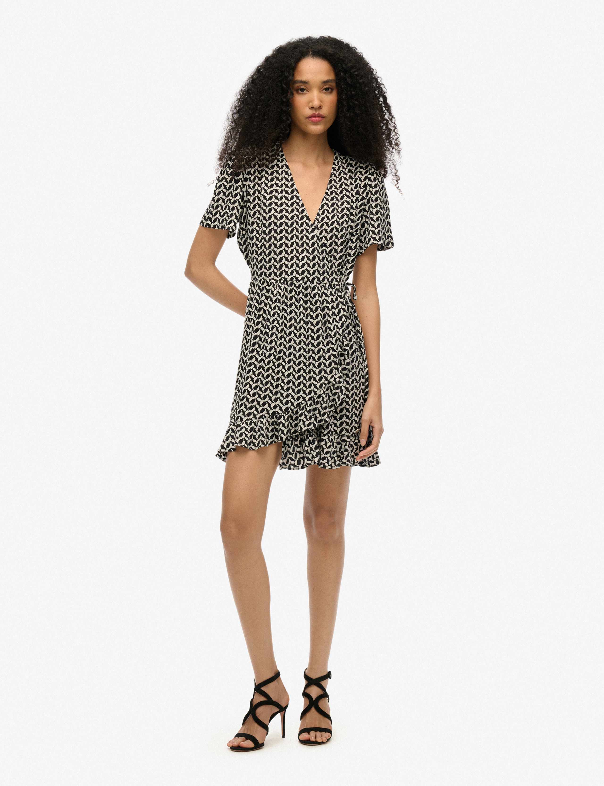 Printed Mini Wrap Dress 3 of 5