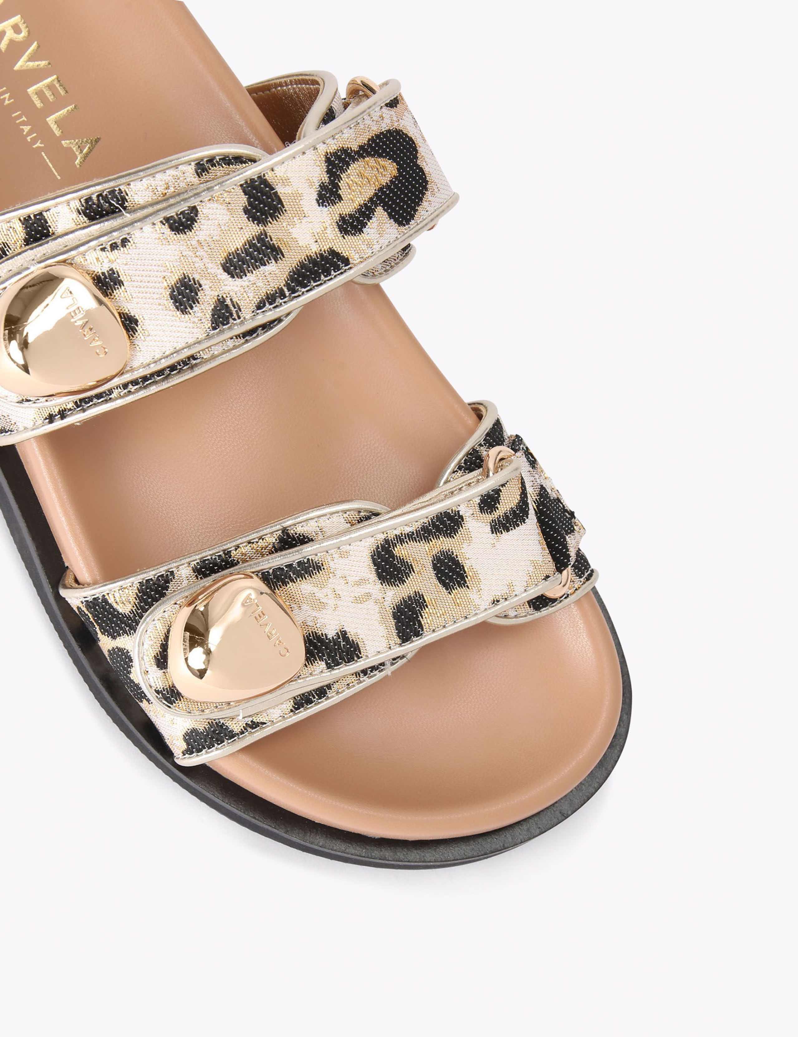 Leopard Print Double Buckle Flat Sandals 3 of 4