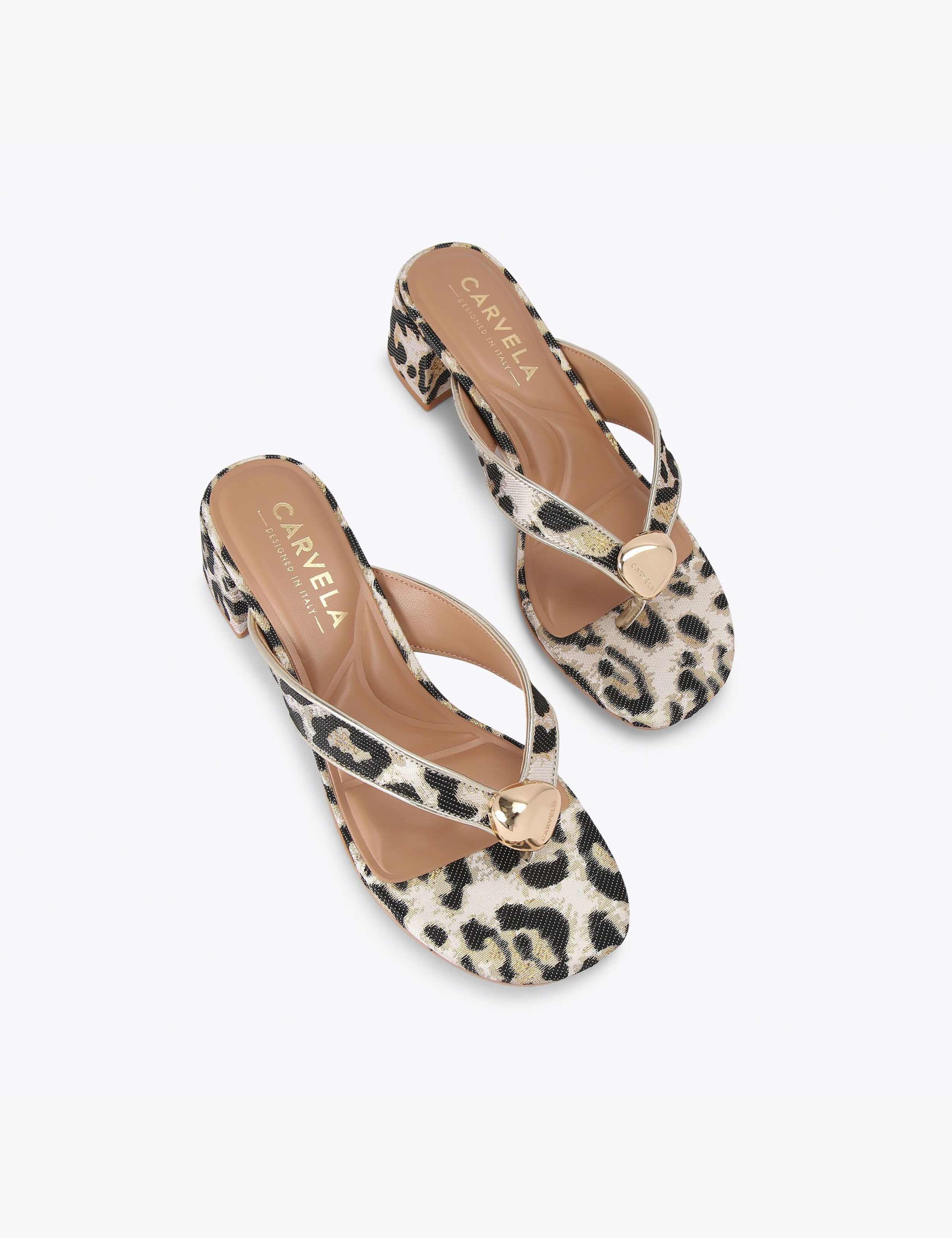 Leopard Print Block Heel Sandals 2 of 4