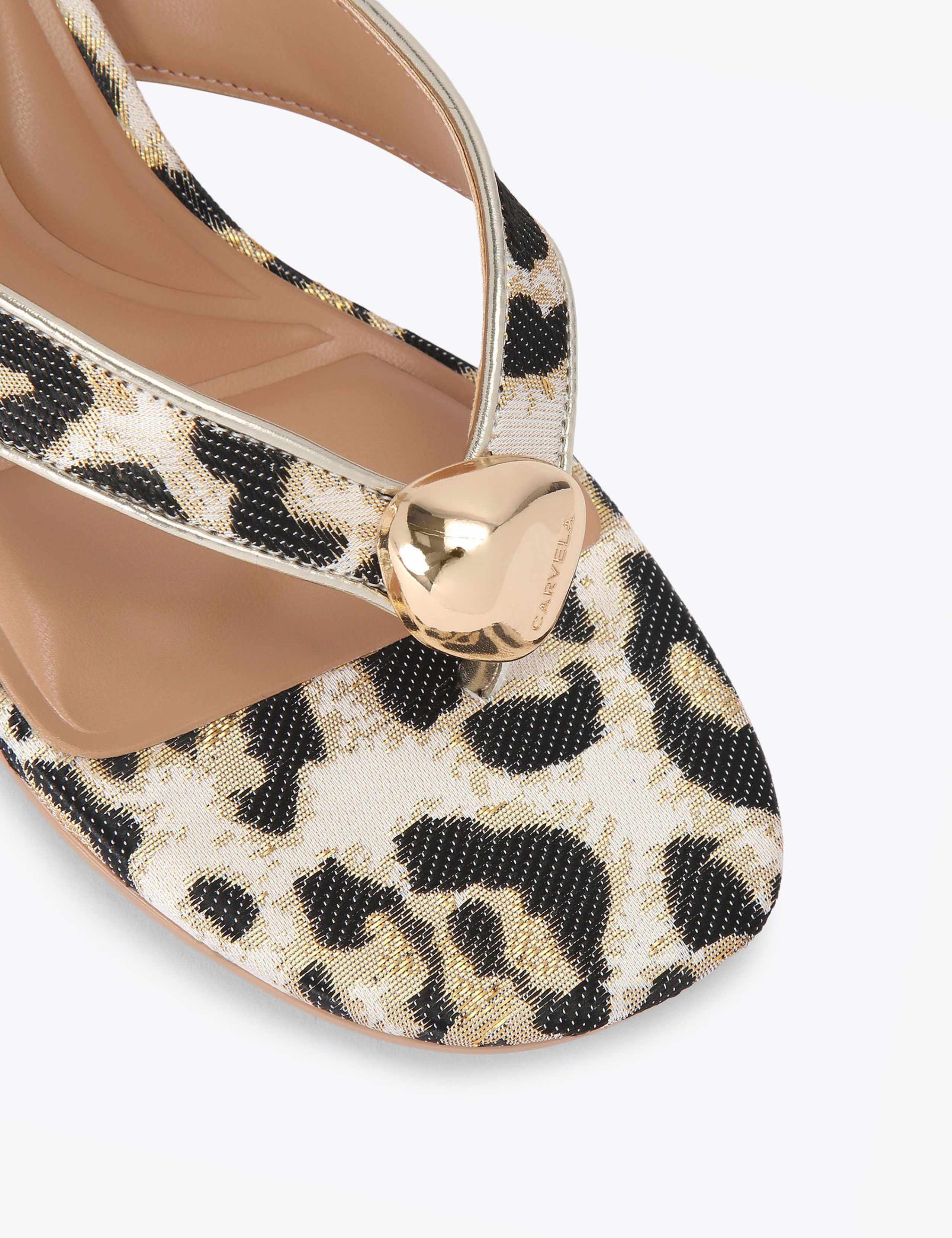 Leopard Print Block Heel Sandals 3 of 4