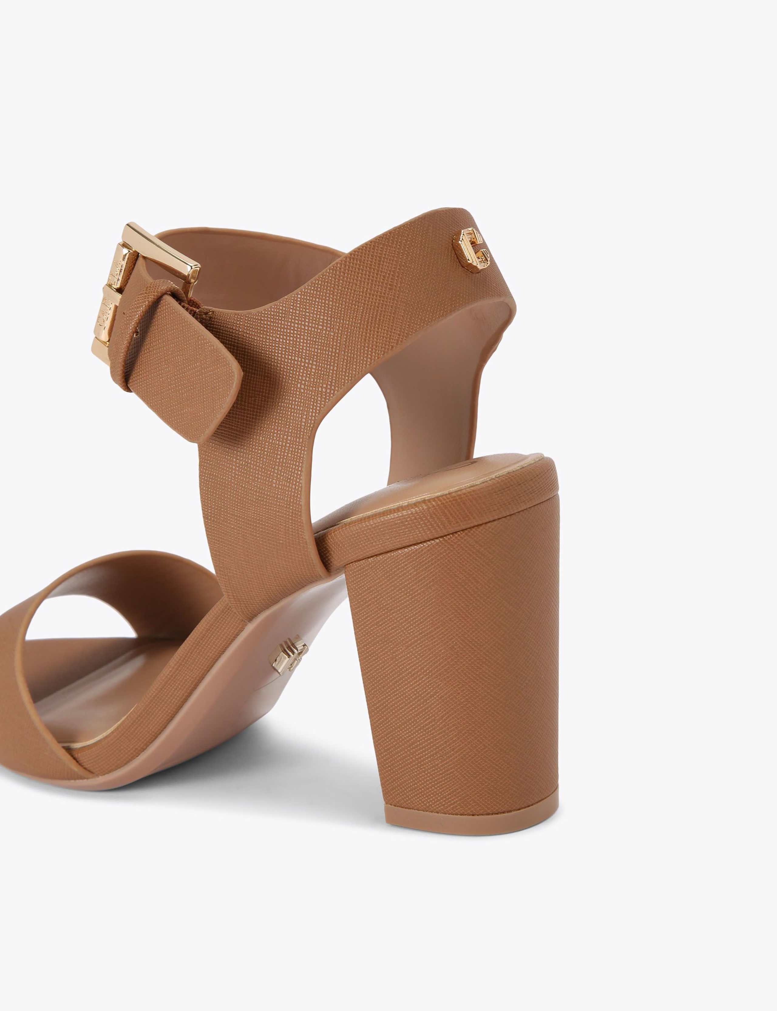 Metallic Ankle Strap Block Heel Sandals 4 of 4