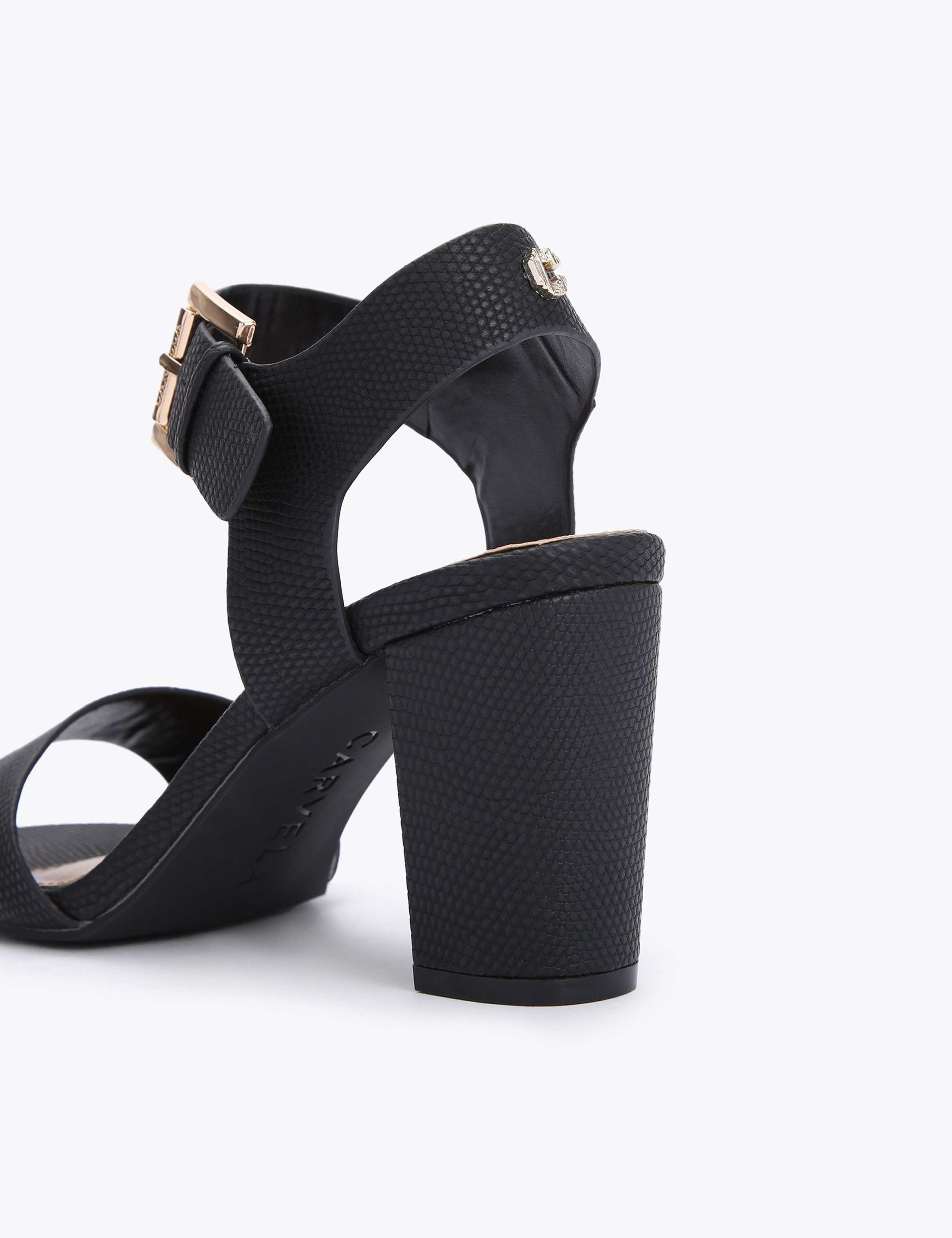 Metallic Ankle Strap Block Heel Sandals 4 of 4