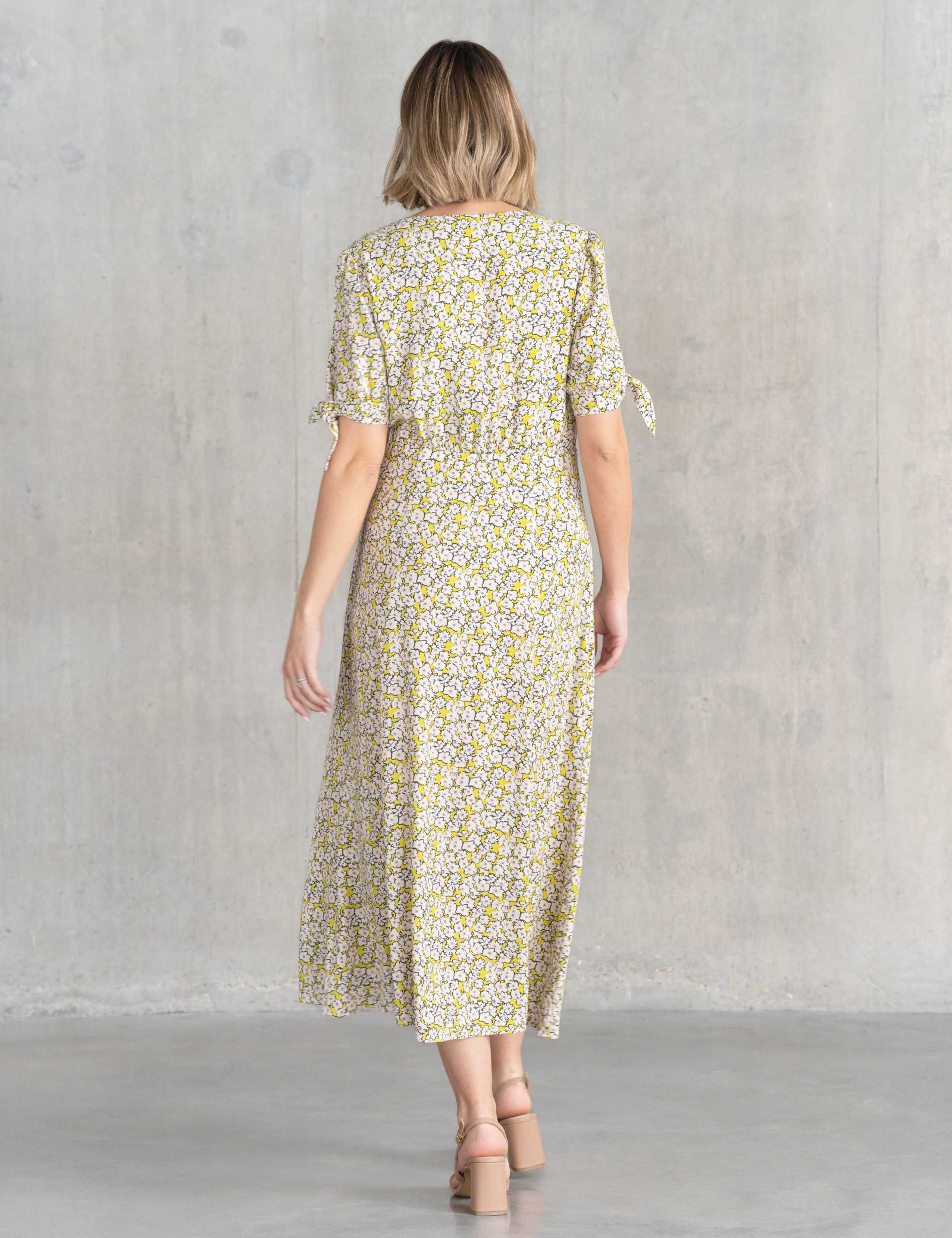 Maternity Floral V-Neck Midi Tea Dress 4 of 5