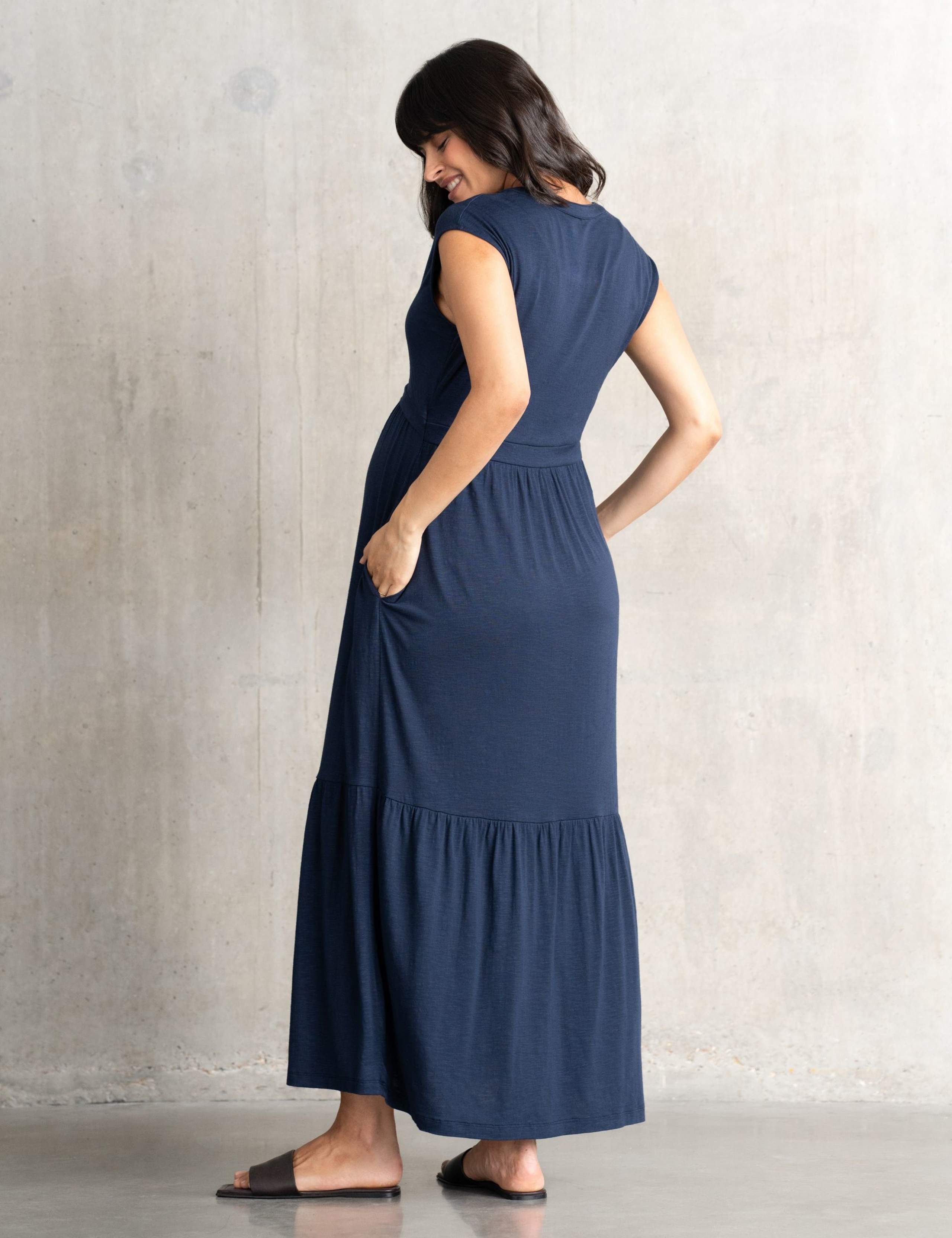 Maternity Jersey V-Neck Midaxi Tiered Dress 4 of 4