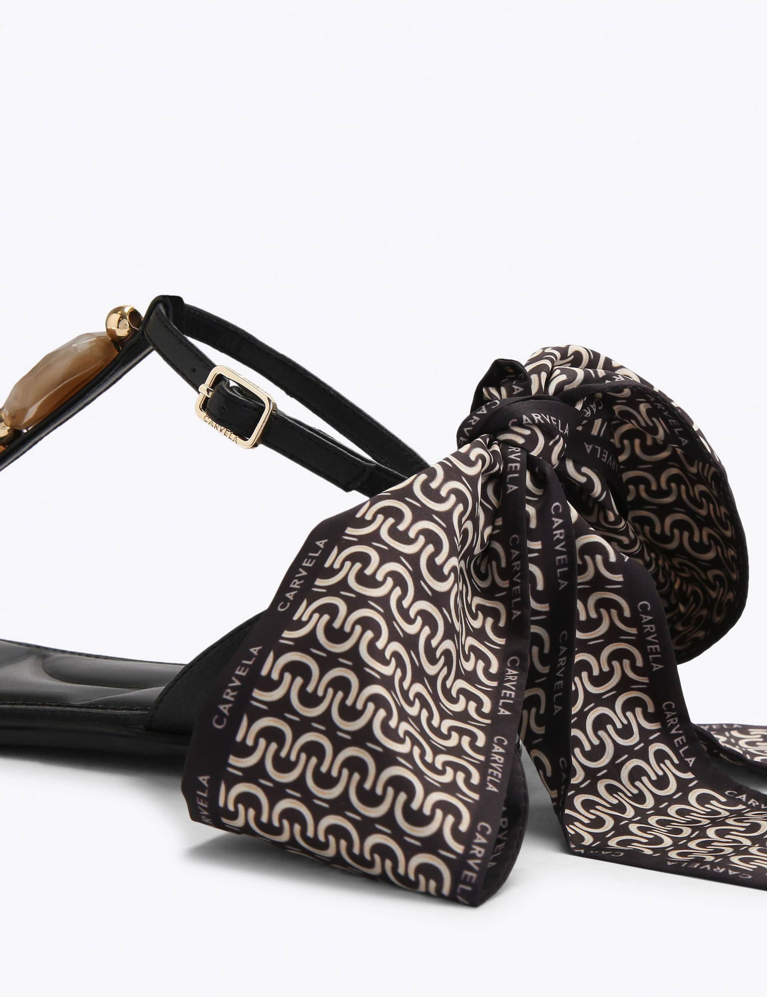 Embellished Scarf Ankle Strap Flat Sandals 4 of 4