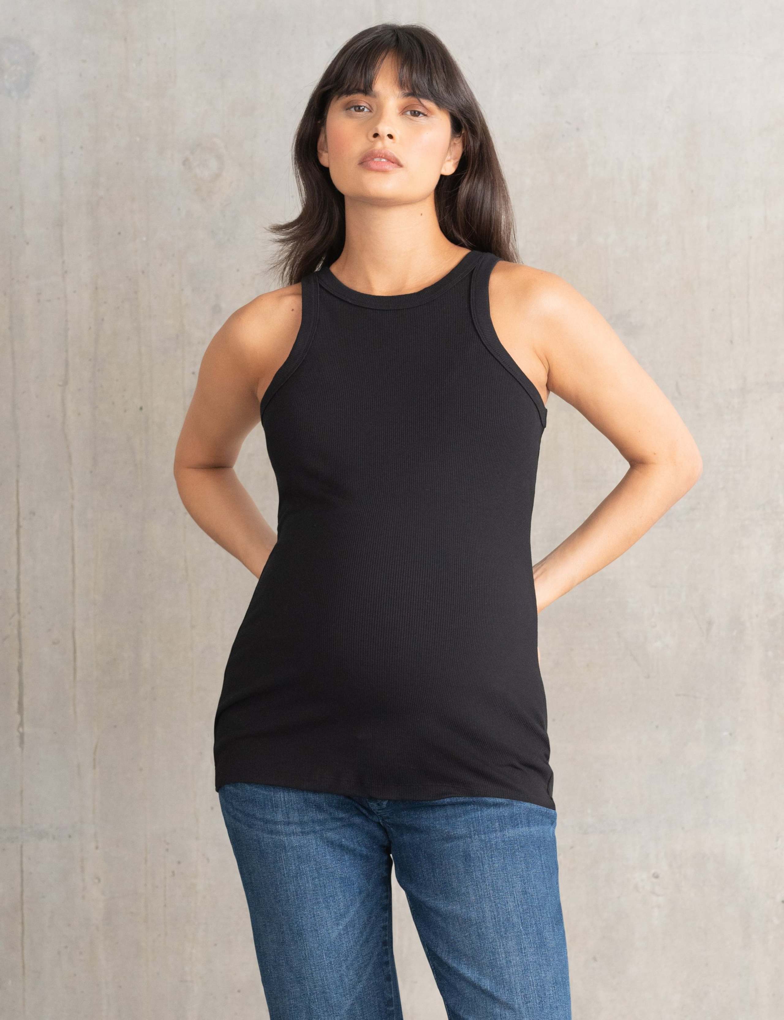 Maternity Jersey Ribbed Racer Back Vest Top 1 of 3