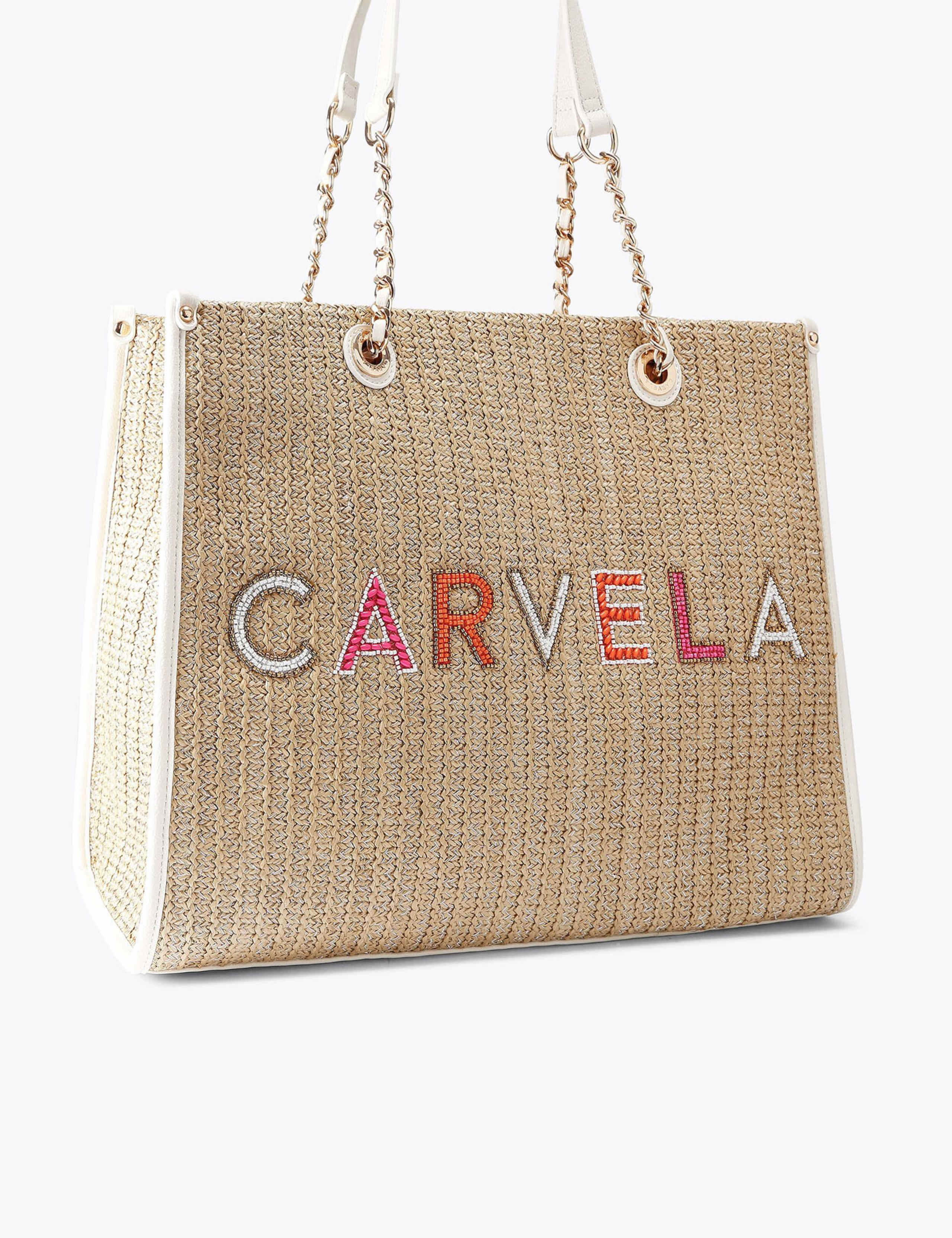 Raffia Beaded Tote Bag 2 of 4