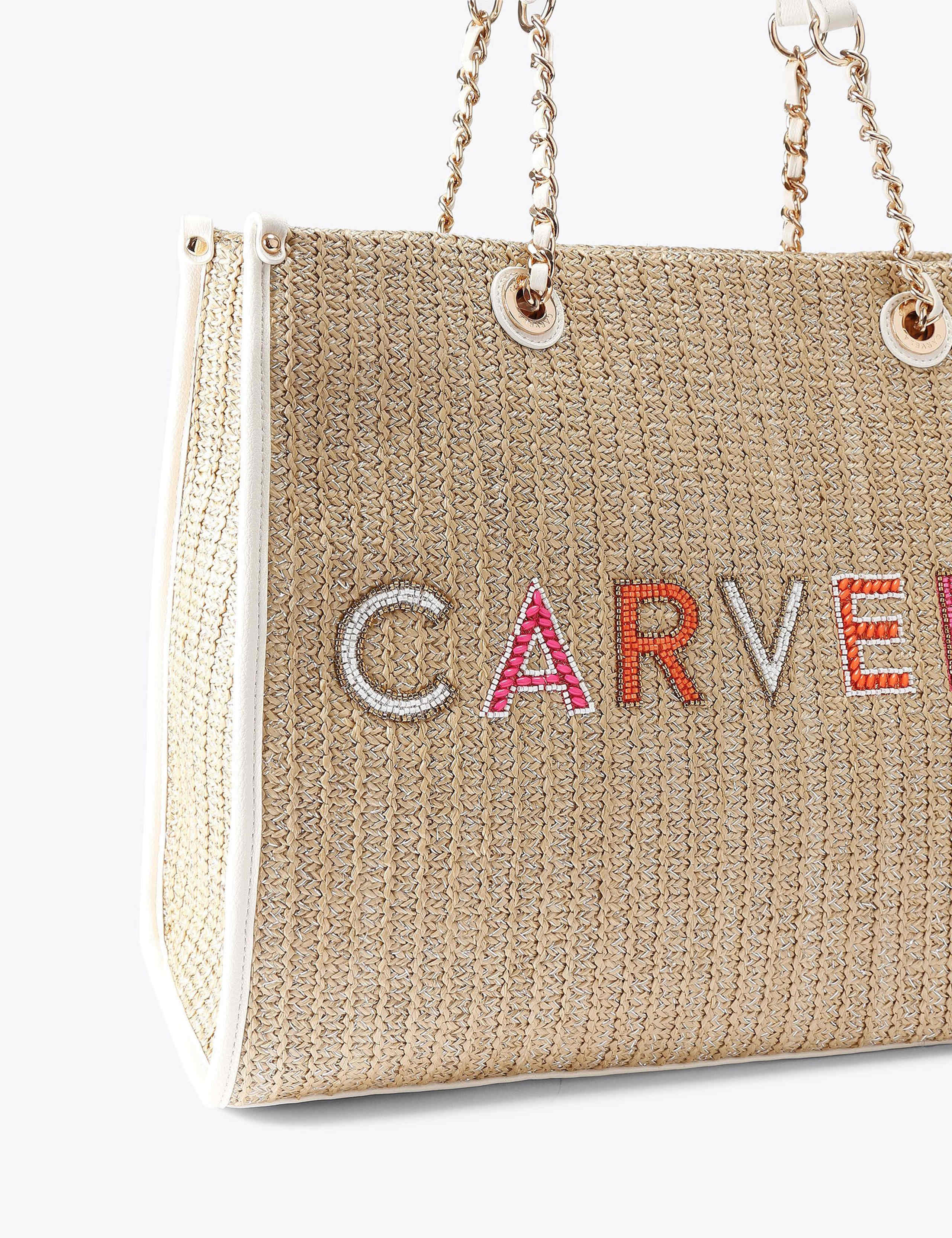 Raffia Beaded Tote Bag 3 of 4